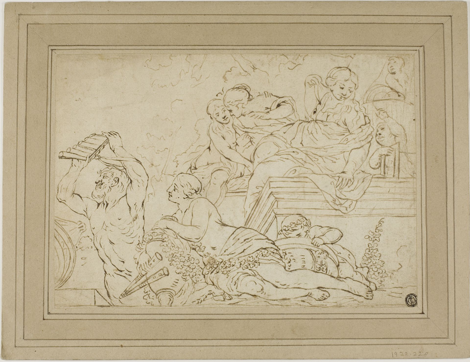 Scene with Nymphs and Satyr by Nicolas Pierre Loir