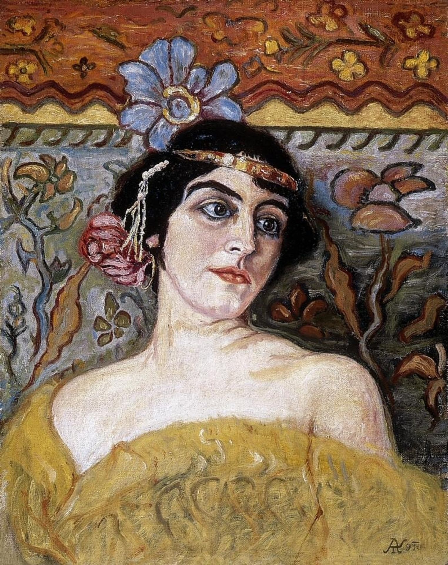 Lady with Tiara by Aladar Korosfoi-Kriesch