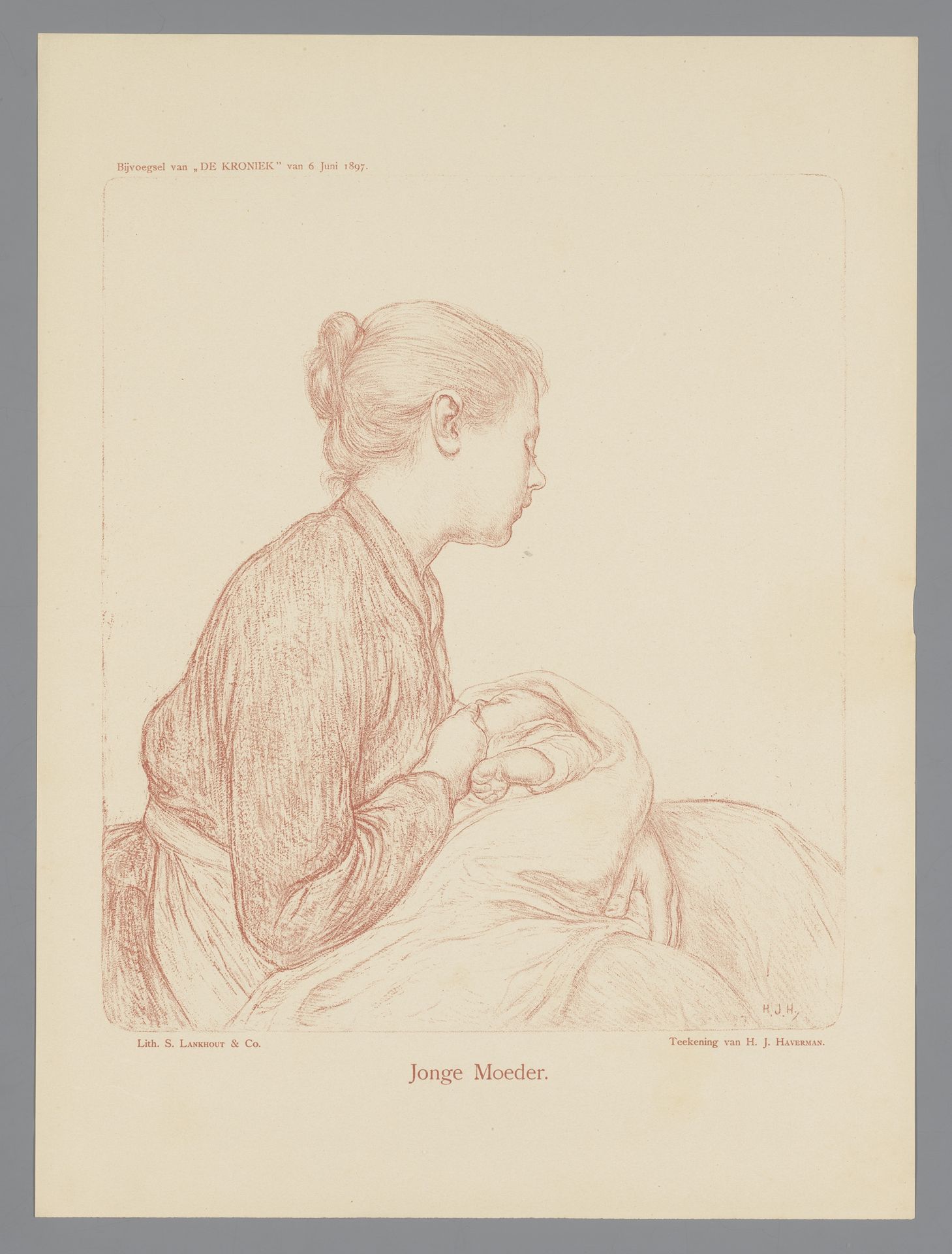 Jonge moeder by Hendrik Johannes Haverman