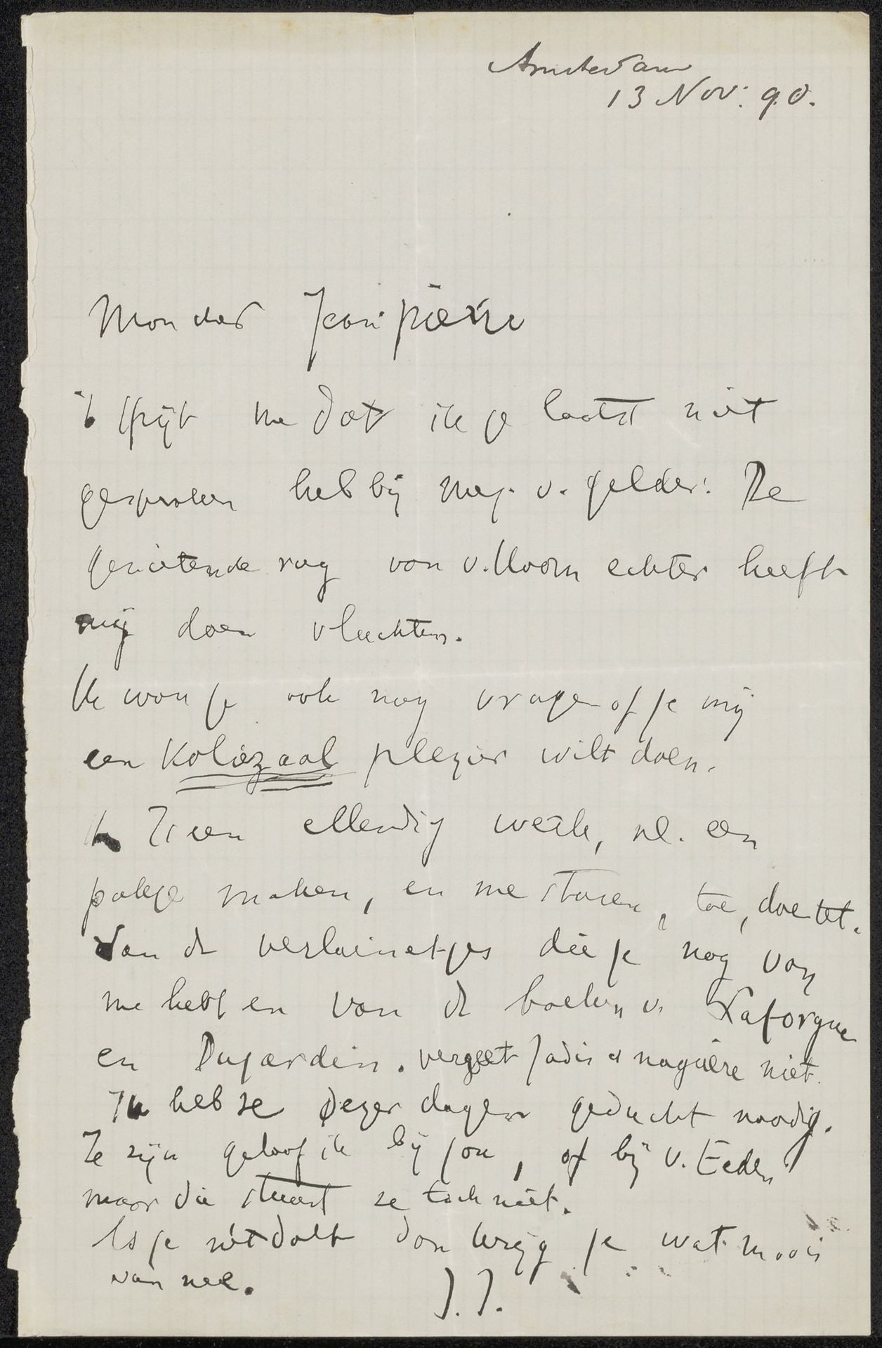 Brief aan Jan Veth by Isaac Israels