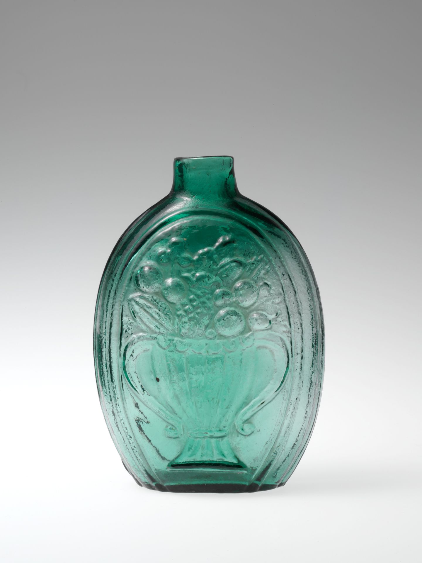 Figured flask by Coventry Glass Works