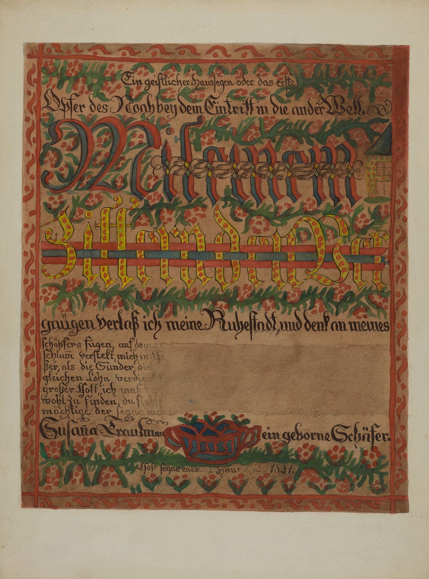 Pa. German Death Certificate by Albert Levone