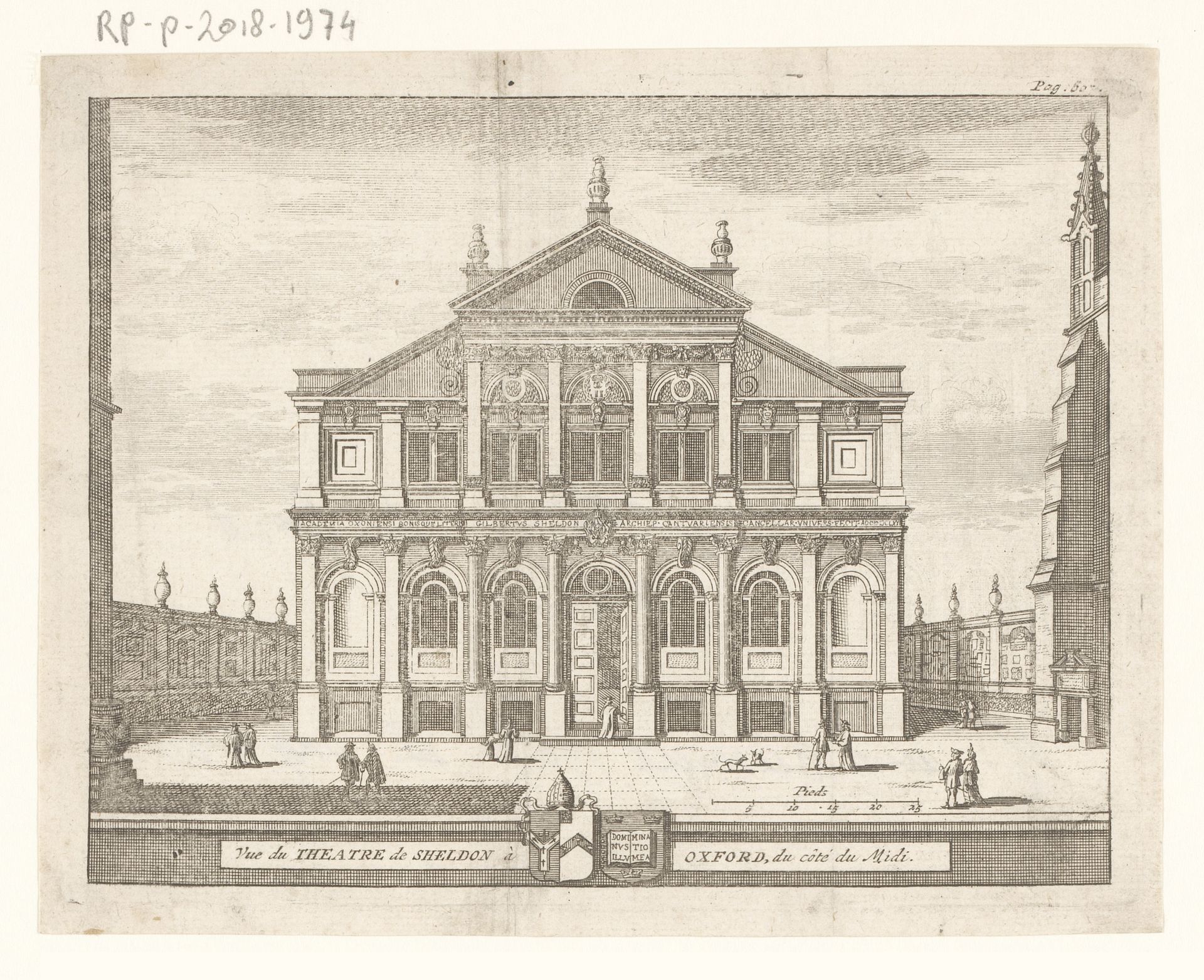 Gezicht op het Sheldonian Theatre, te Oxford by Anonymous