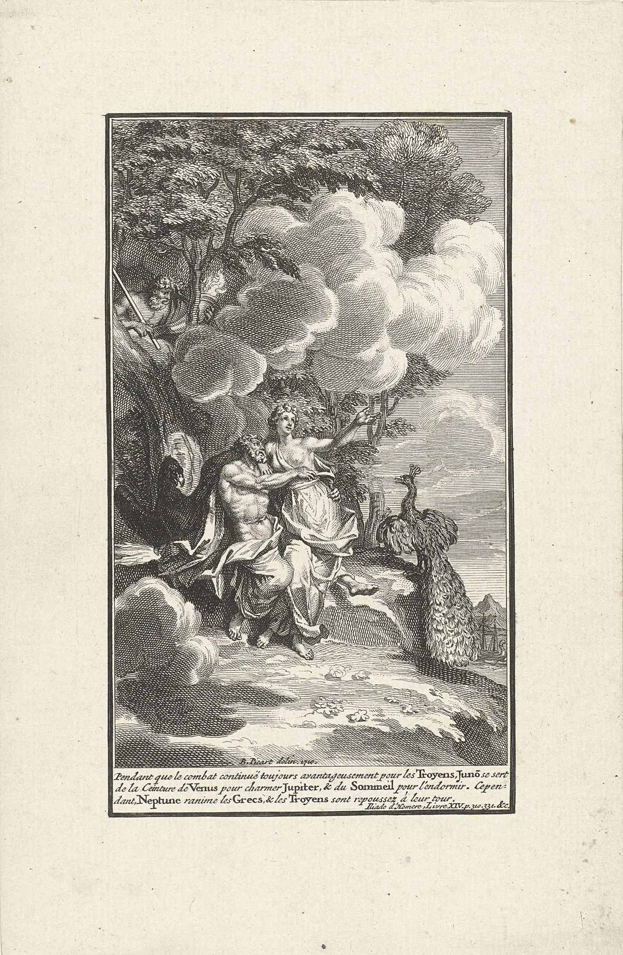 Juno verleidt Jupiter by Bernard Picart