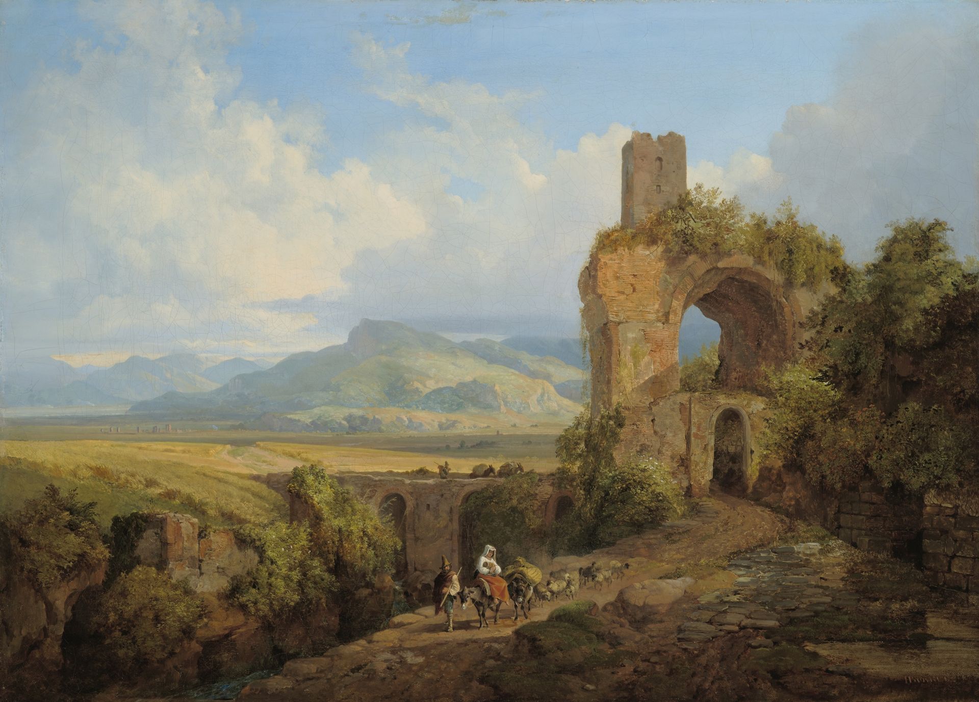 Campagna landscape by Heinrich Bürkel