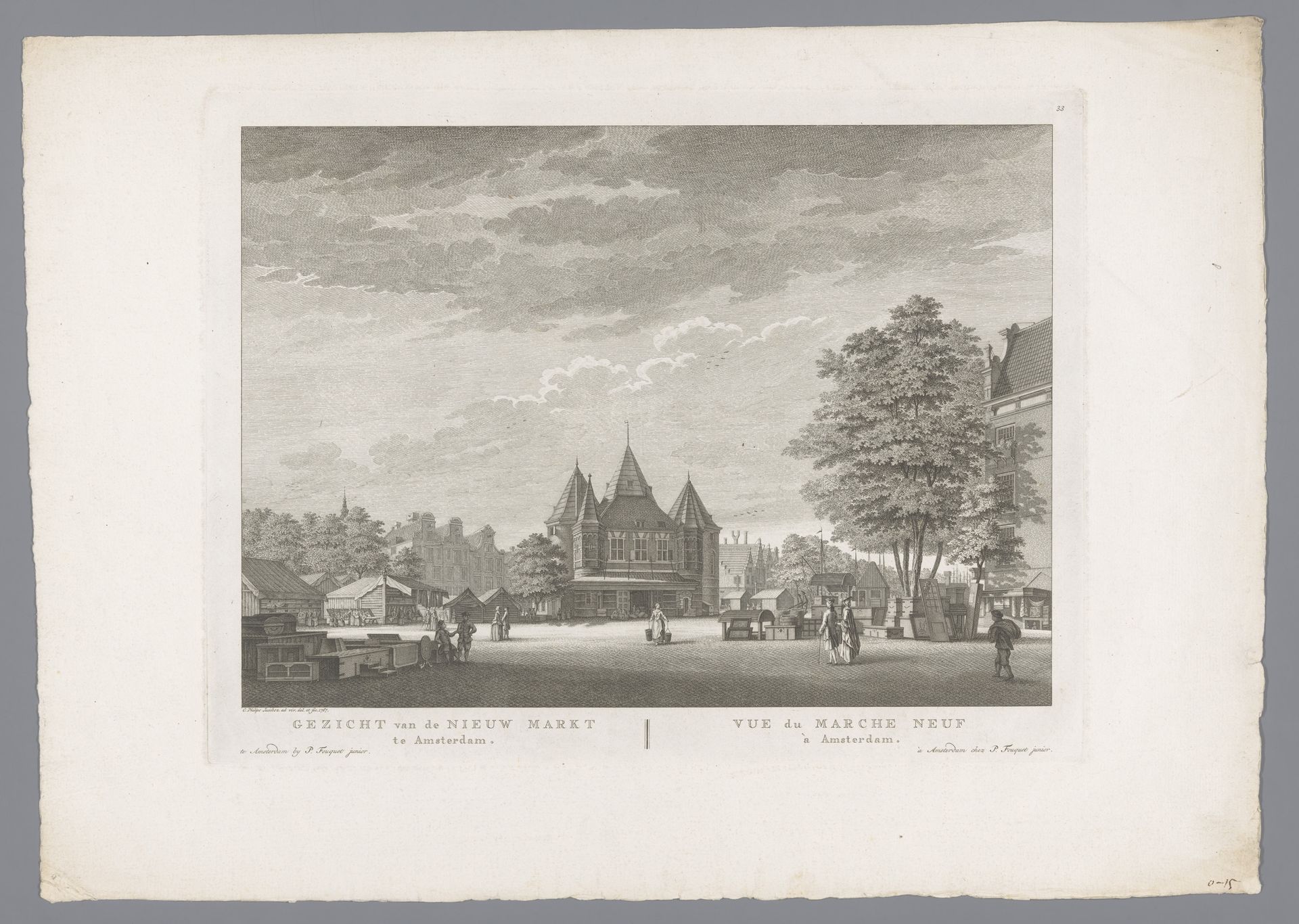 Gezicht op de Nieuwmarkt te Amsterdam by Caspar Jacobsz. Philips