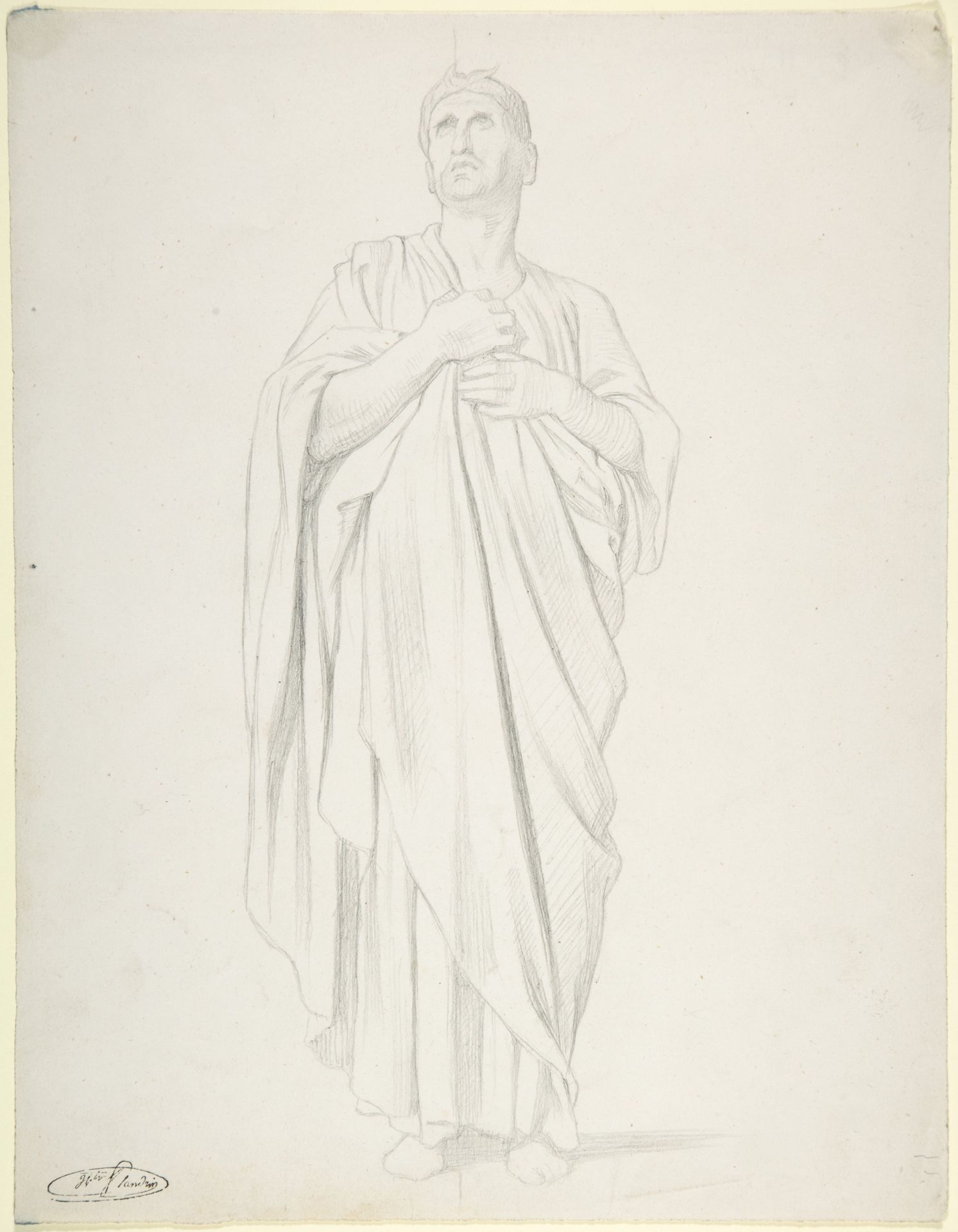 Study of an Apostle, for the painting of the Ascension in Saint-Germain-des-Pres, Paris (1839-1863) by Hippolyte Flandrin