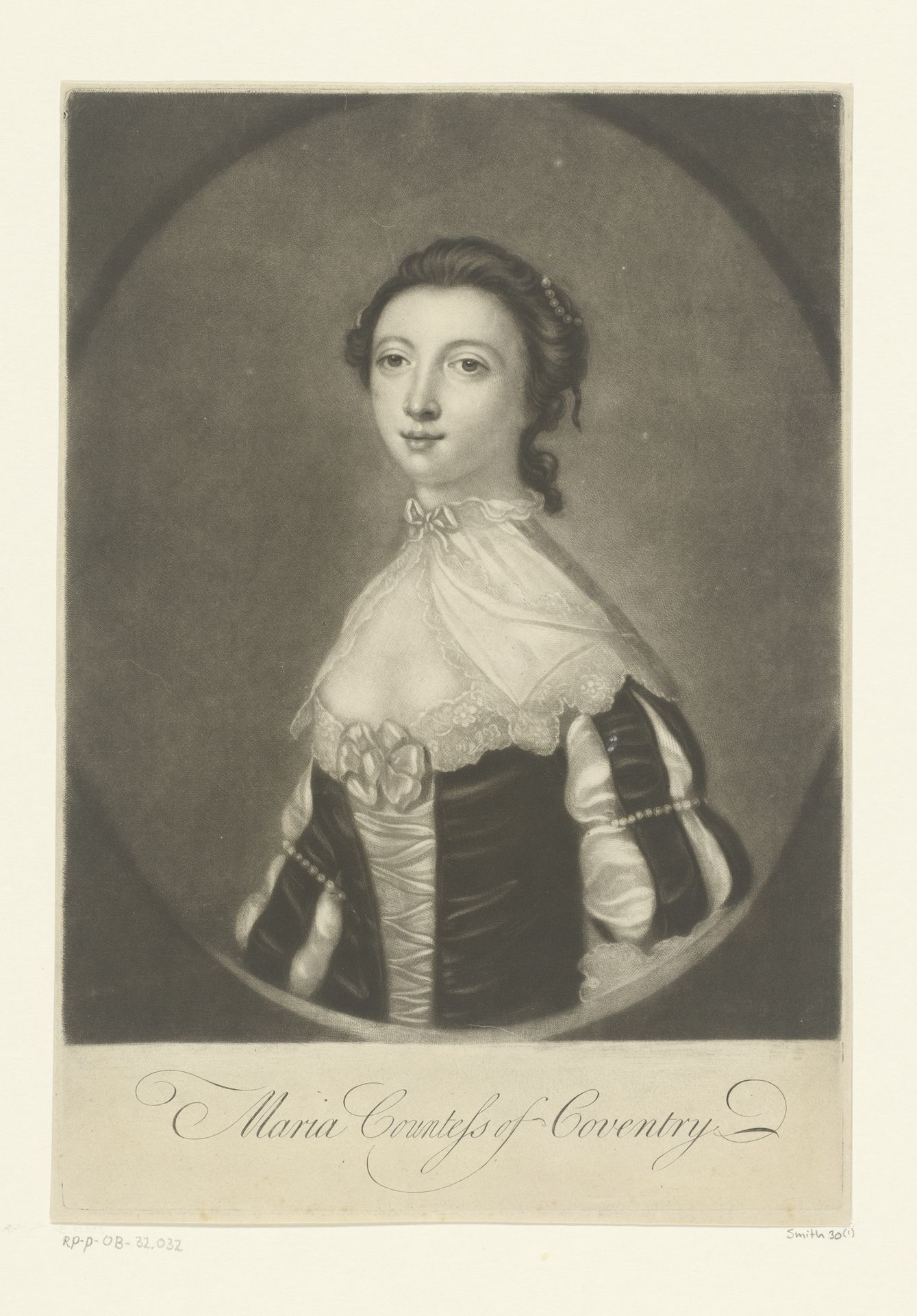 Portret van Maria Coventry by Richard Houston