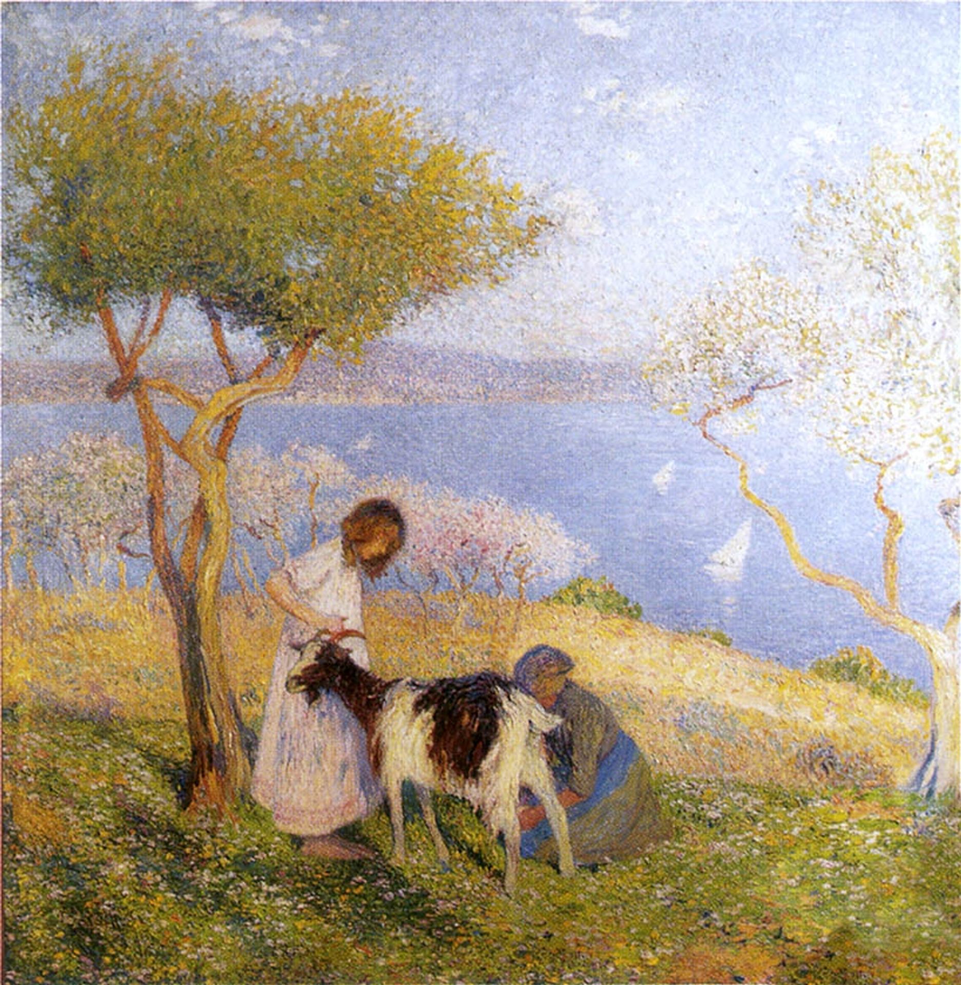 Landscape with the goat by Henri Martin