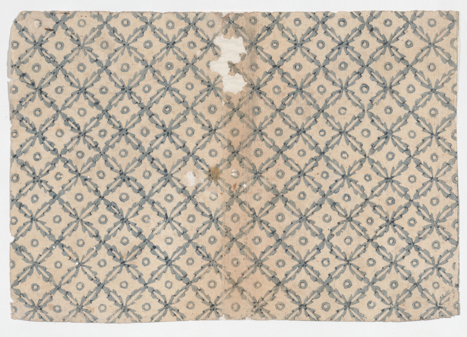 Sheet with overall pattern of flowers and circles by Anonymous