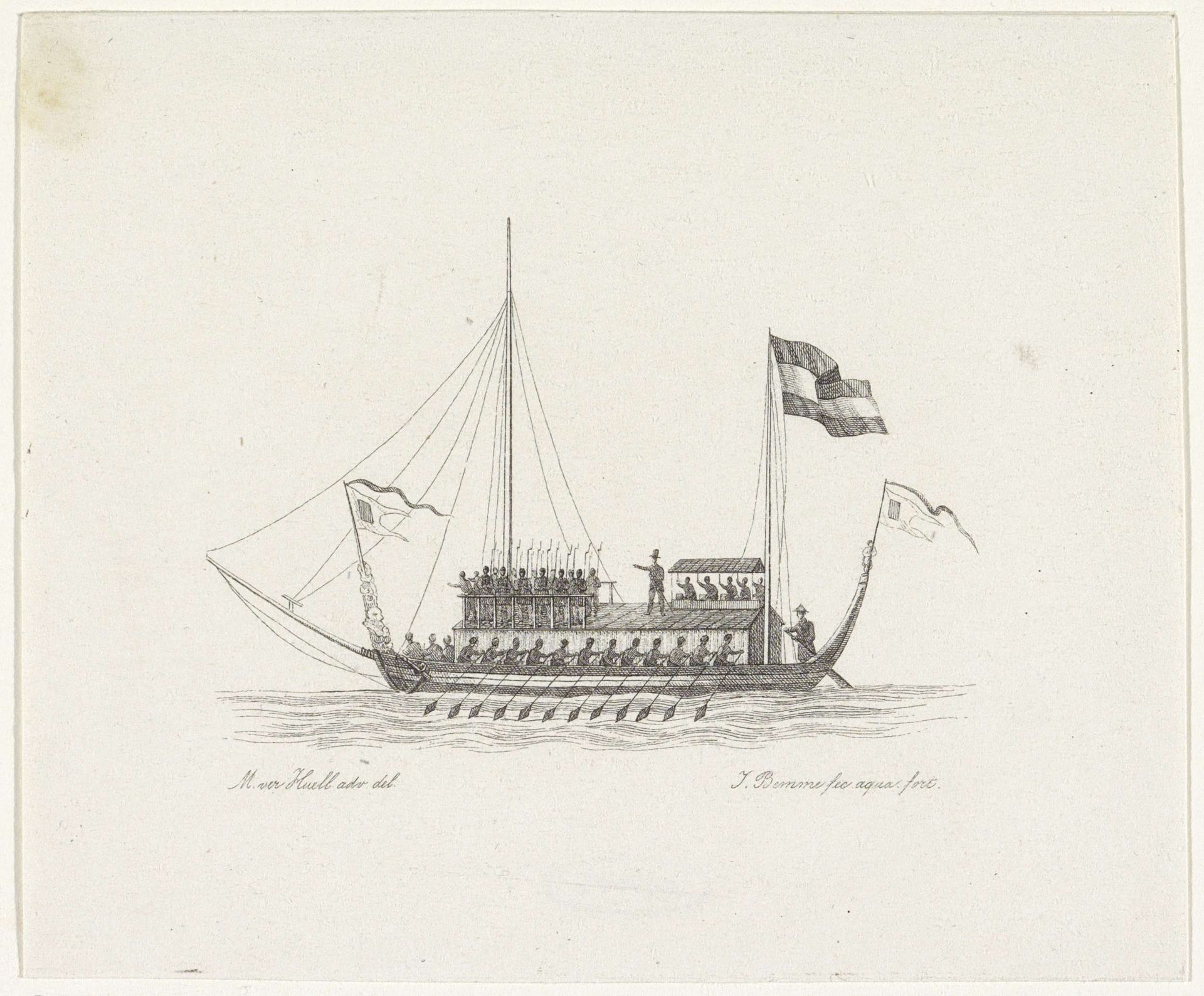Galei met Nederlandse vlag by Joannes Bemme
