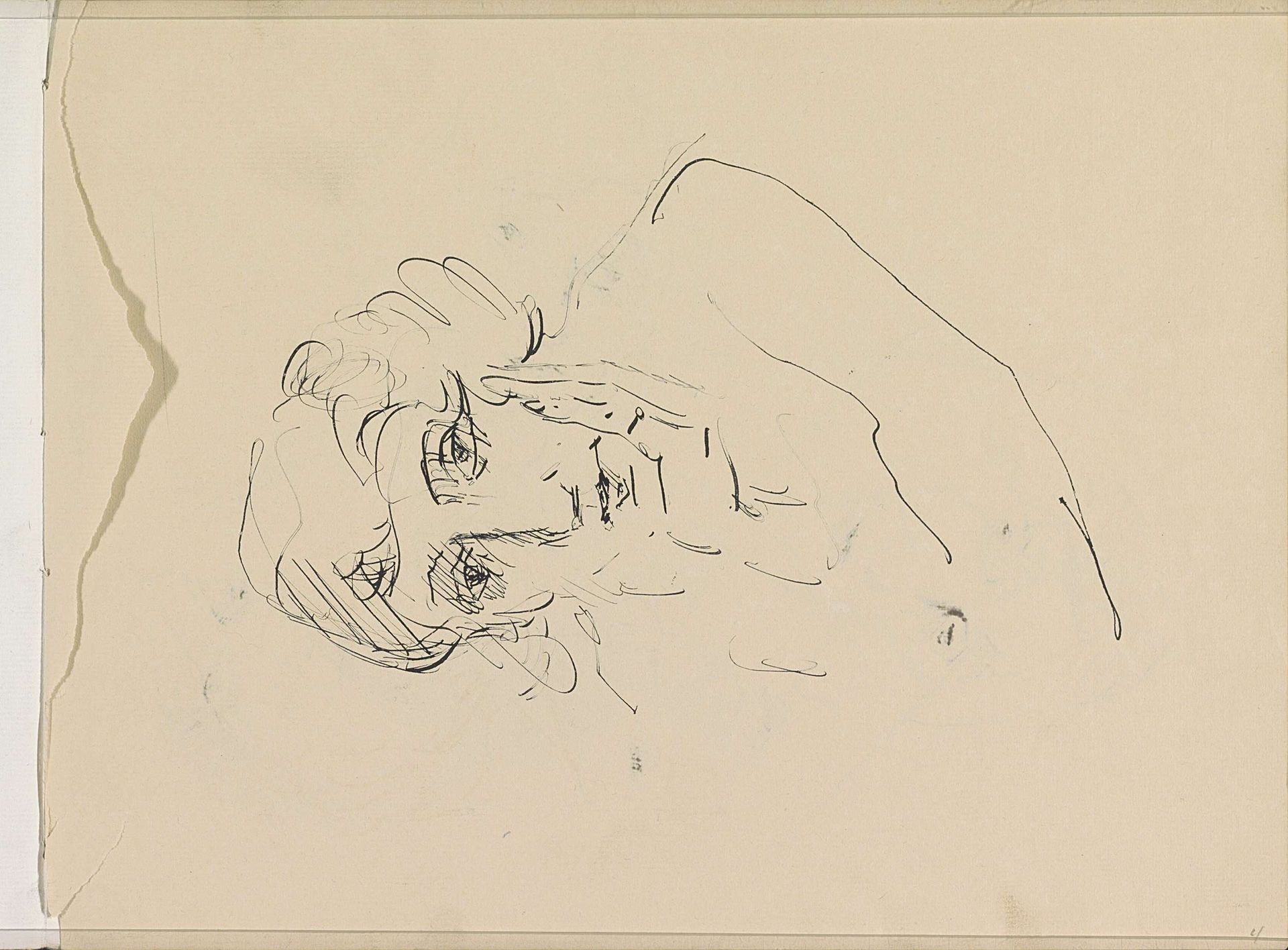 Vrouw met een hand onder haar kin by Isaac Israels