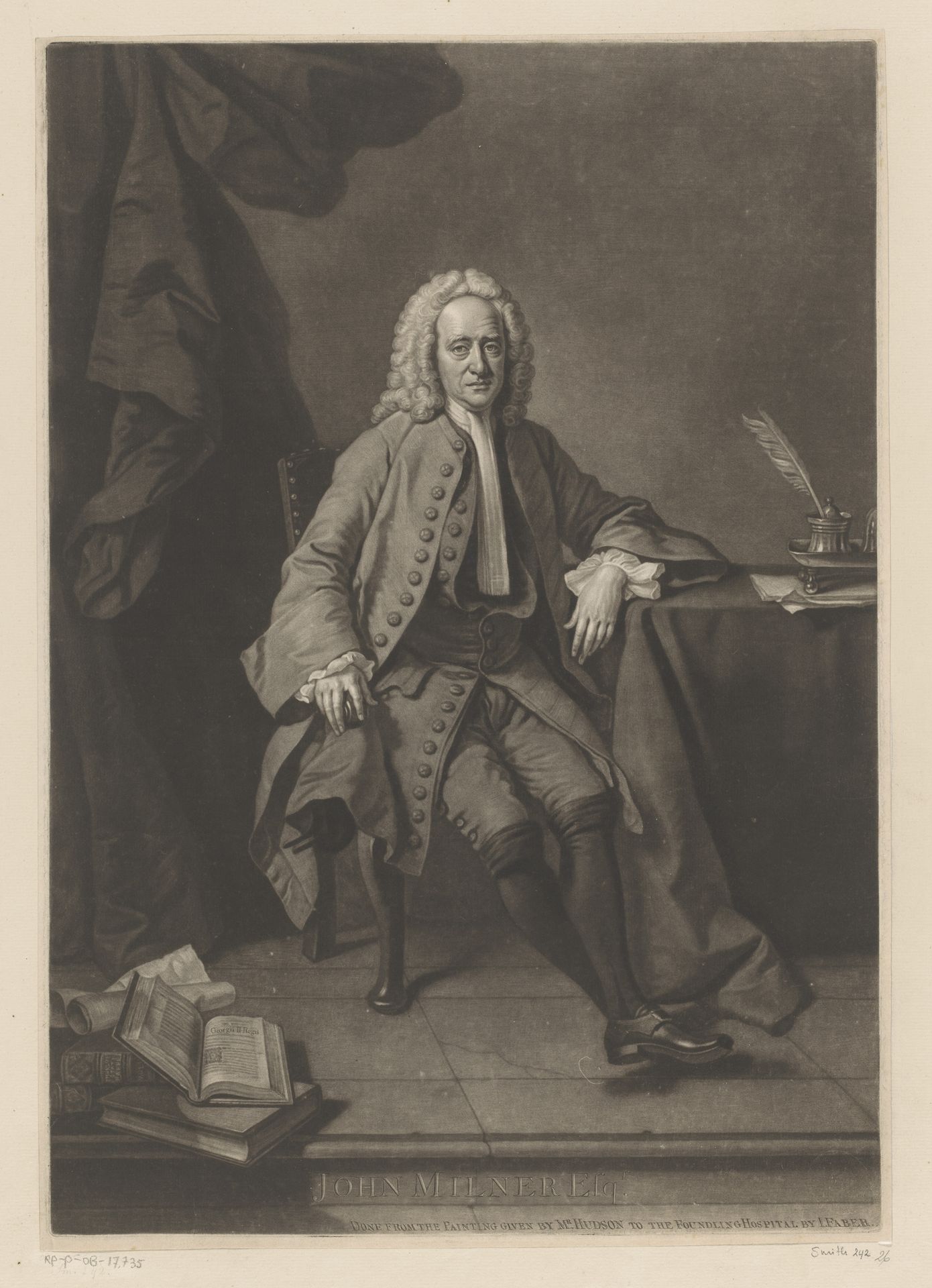 Portret van John Milner Esqr. by John (II) Faber