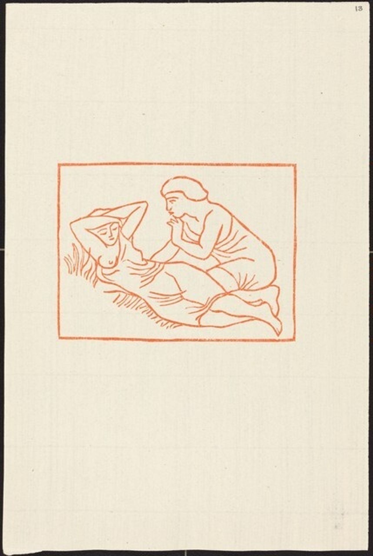 First Book: Daphnis Observes the Sleeping Chloe (Daphnis regarde Chloe dormir) by Aristide Maillol