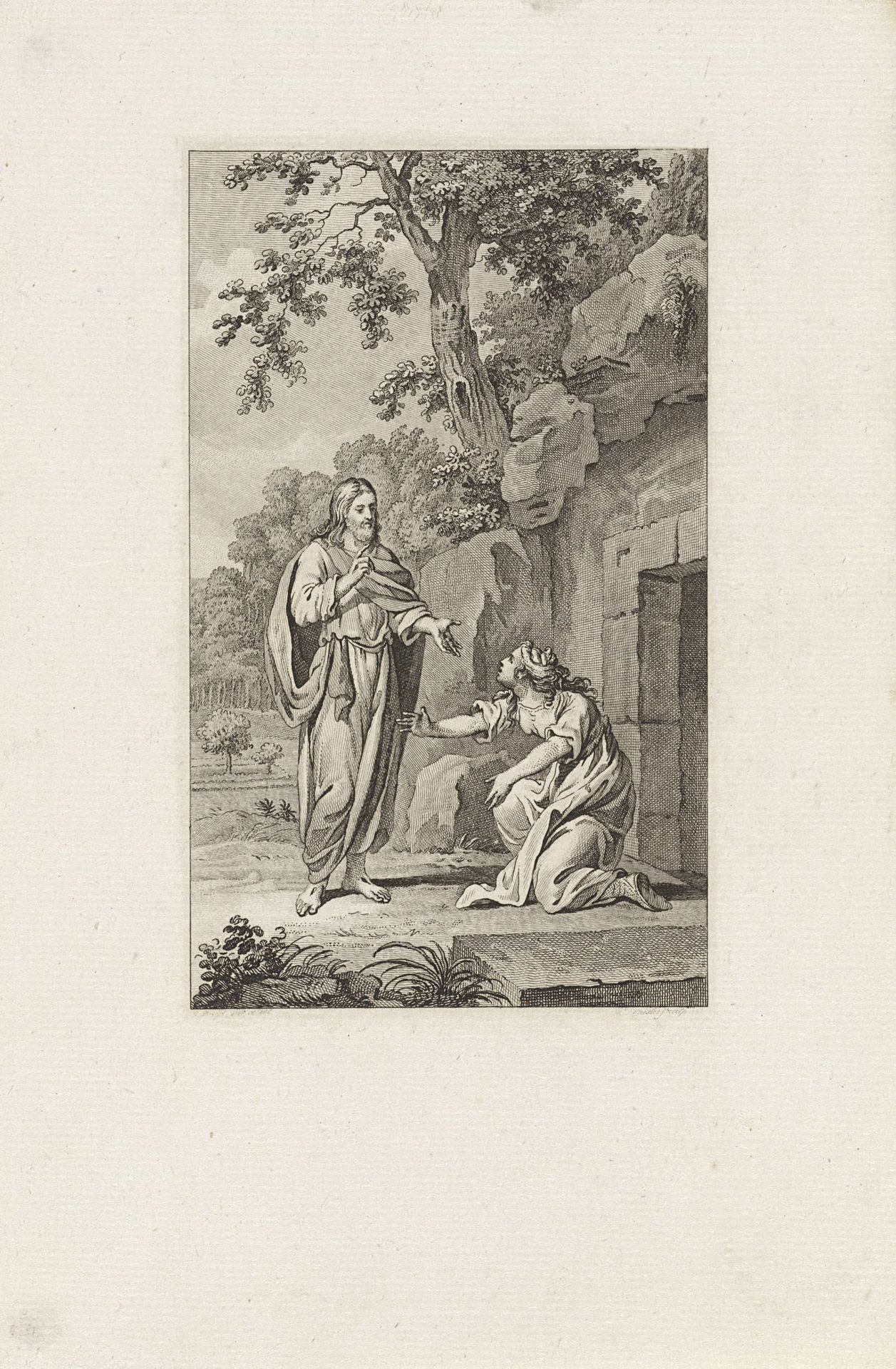 Christus verschijnt aan Maria Magdalena by Reinier Vinkeles