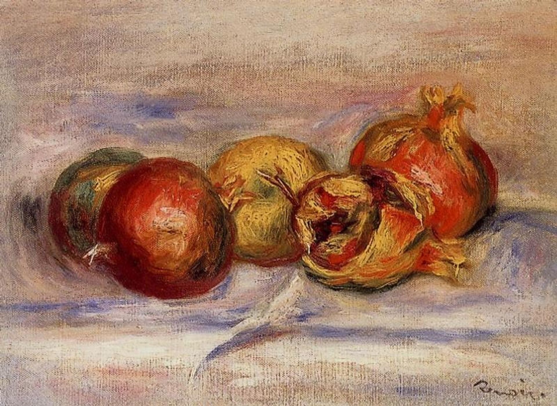 Three Pomegranates and Two Apples by Pierre-Auguste Renoir