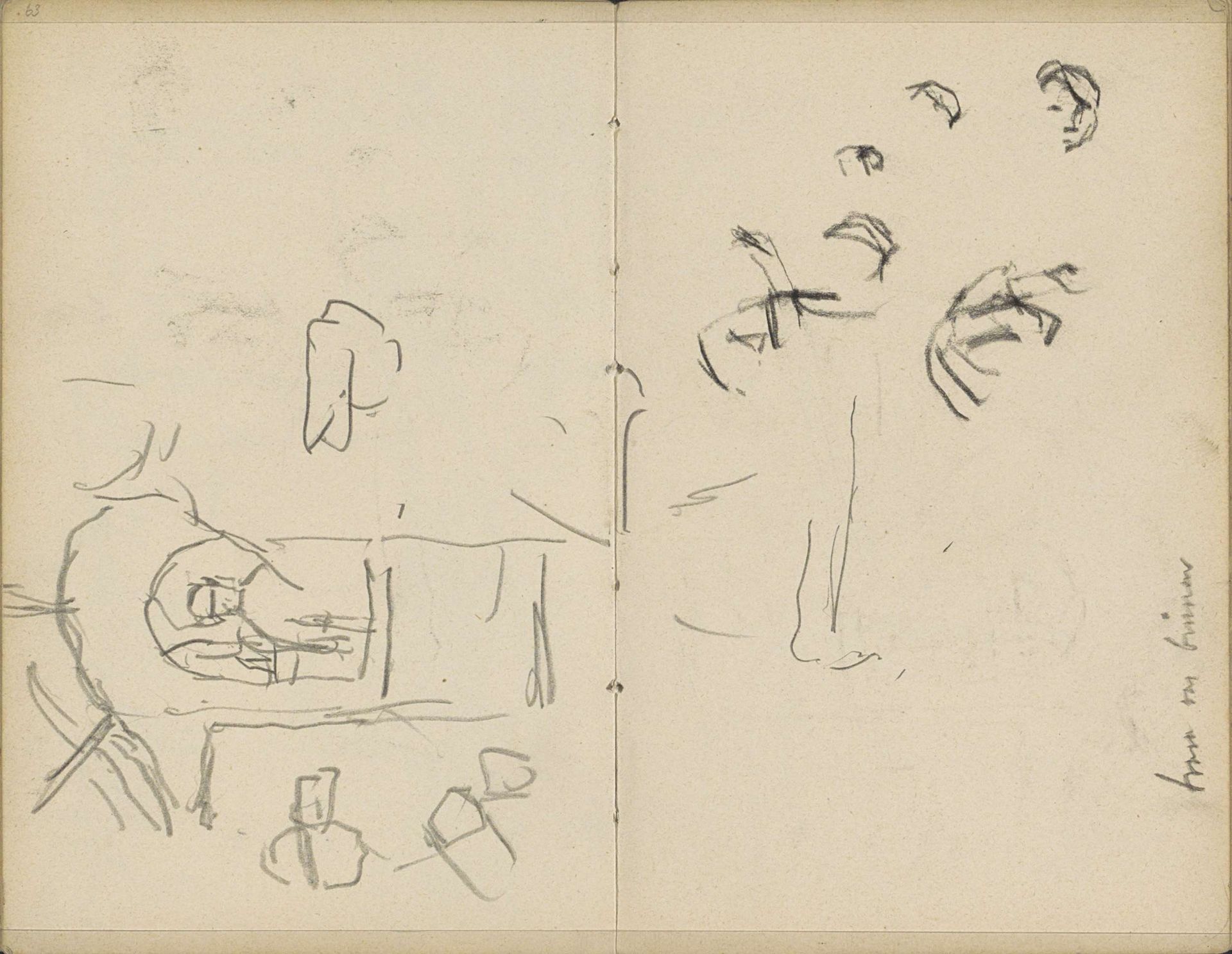 Interieur van een tram en figuurstudies by George Hendrik Breitner
