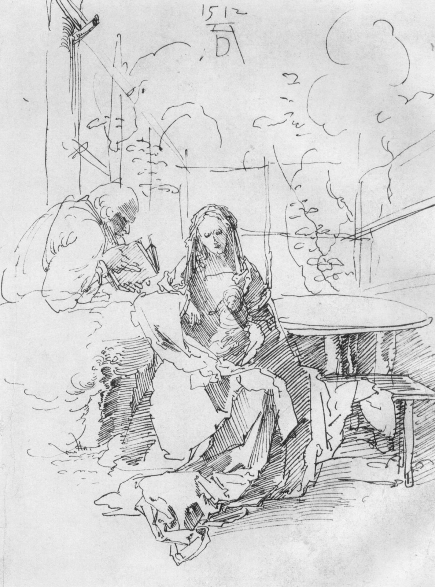 The Holy Family in the arbor by Albrecht Durer