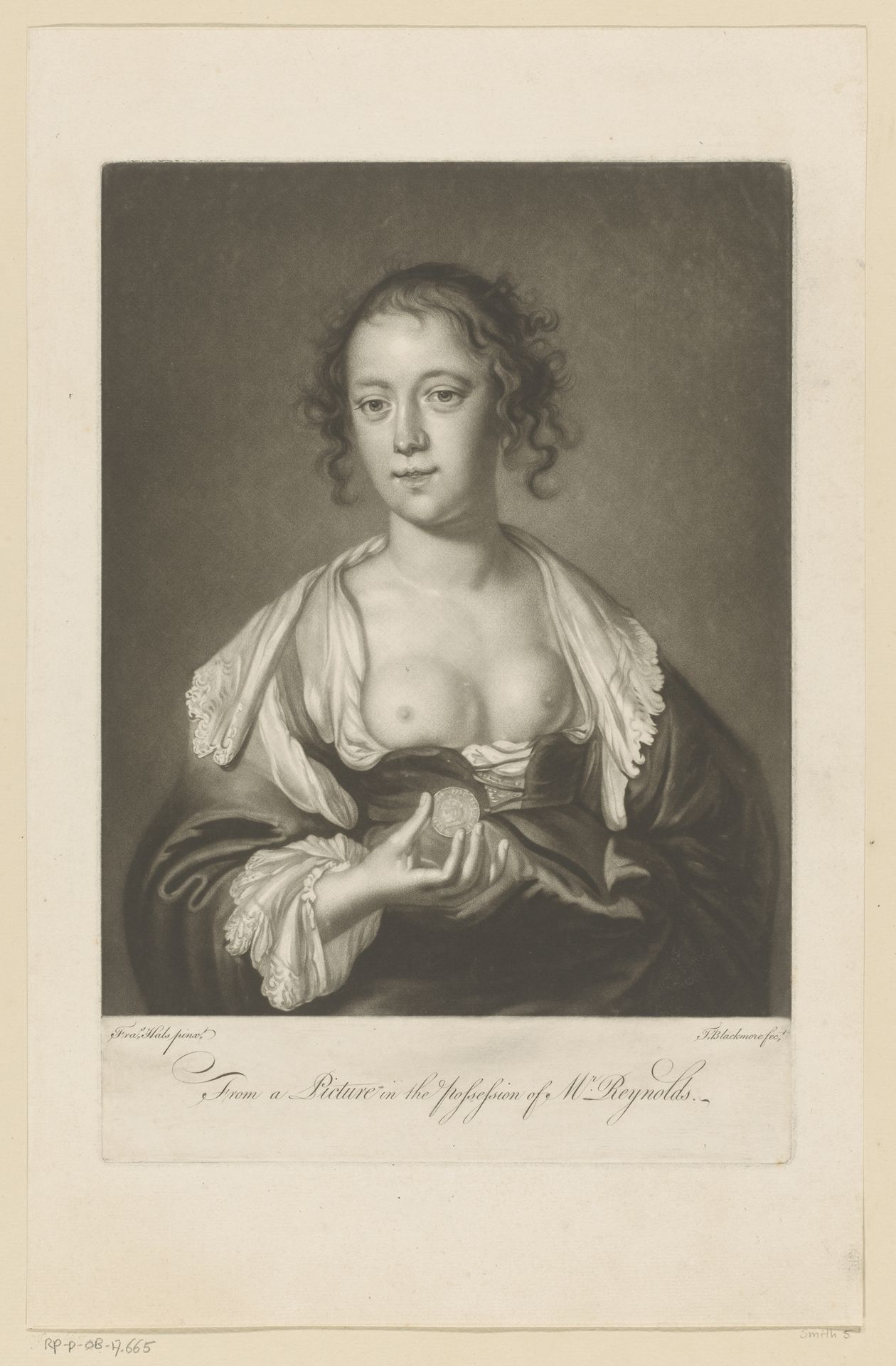 Vrouw toont een munt by Thomas Blackmore