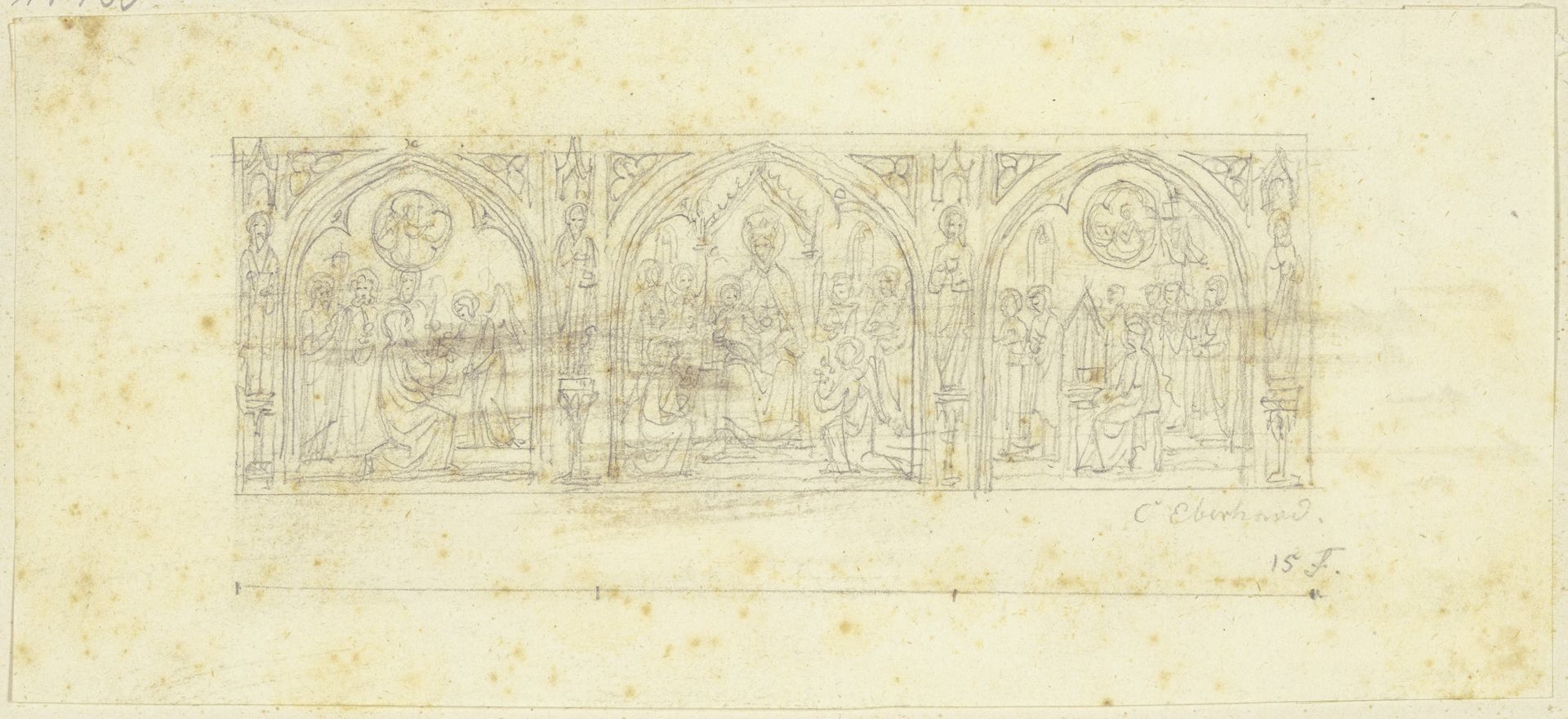 Madonna mit Engeln und dem Heiligen Lukas by Konrad Eberhard