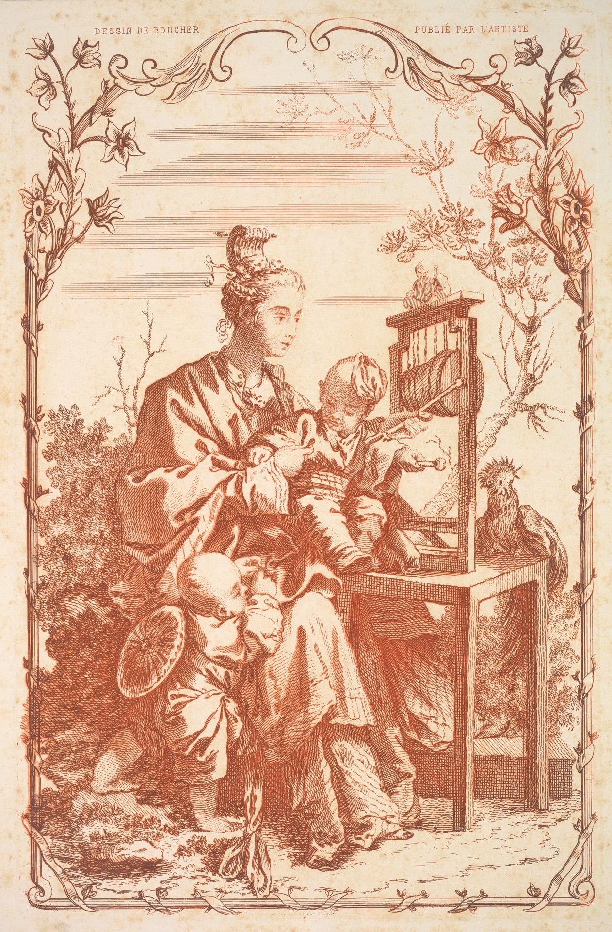 A Woman and Children Playing with a Chinese Gong by Francois Boucher