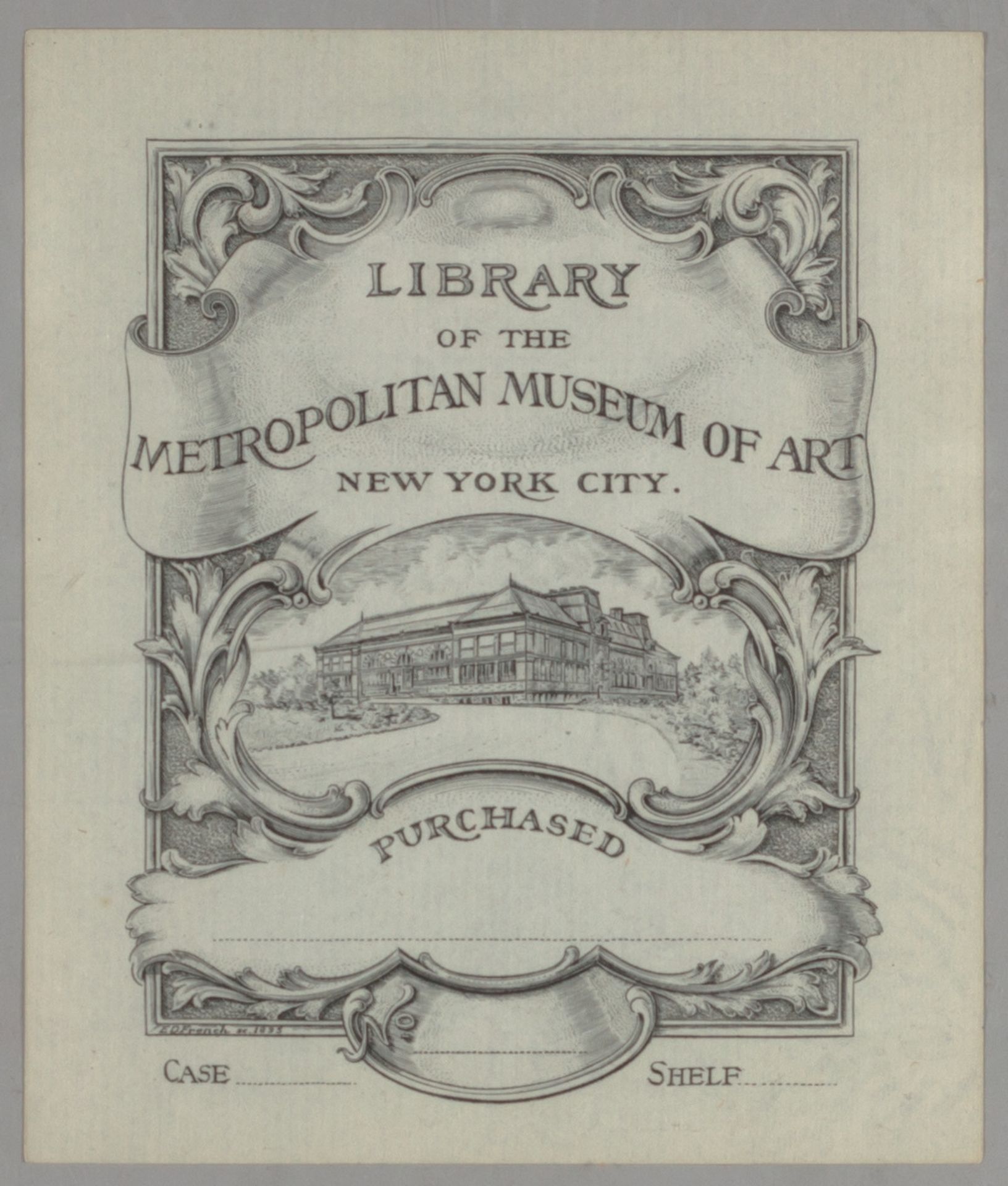 Library of the Metropolitan Museum of Art bookplate by Edwin Davis French
