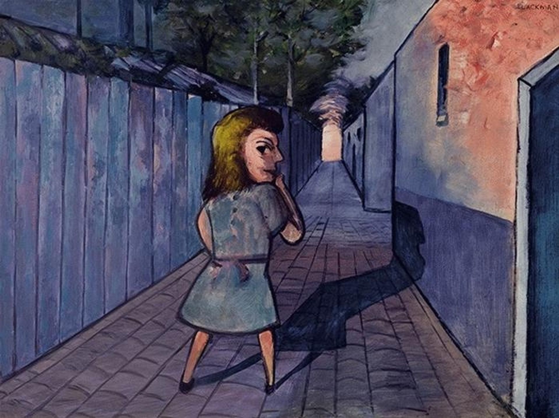 Schoolgirl in a Lane by Charles Blackman
