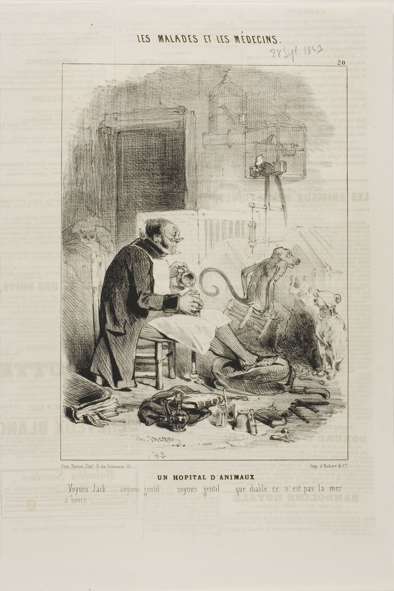 An Animal Hospital (plate 20) by Charles Jacque