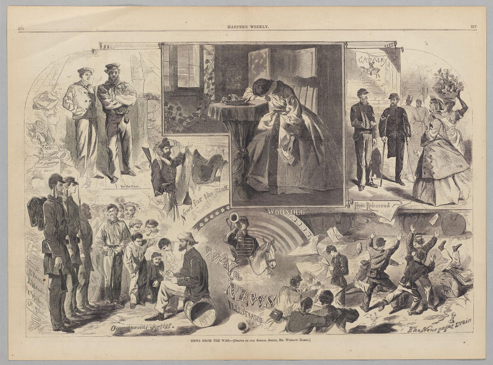 News from the War [Drawn by our special artist, Mr. Winslow Homer] by Anonymous