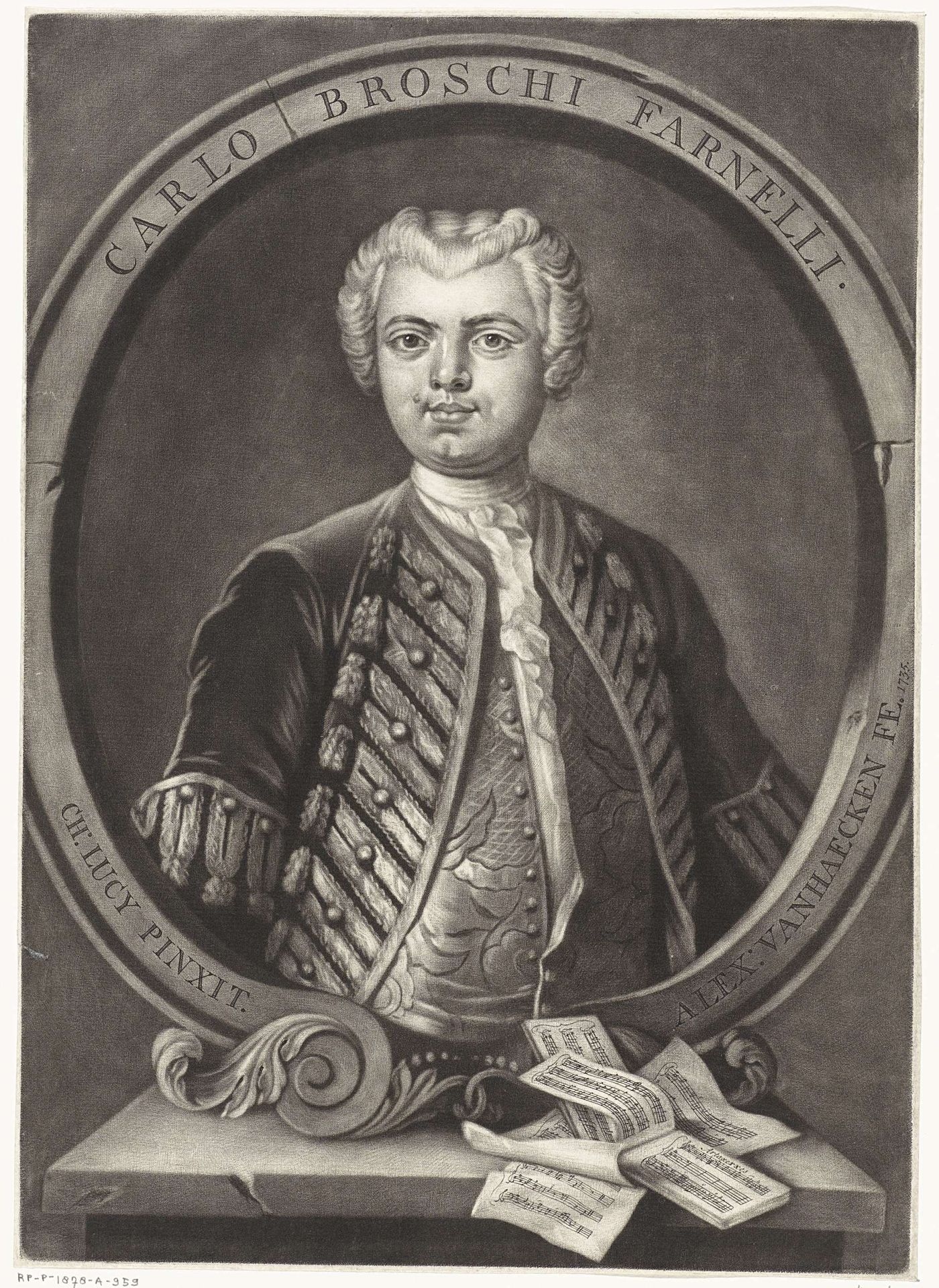 Portret van Carlo Broschi by Alexander van Haecken