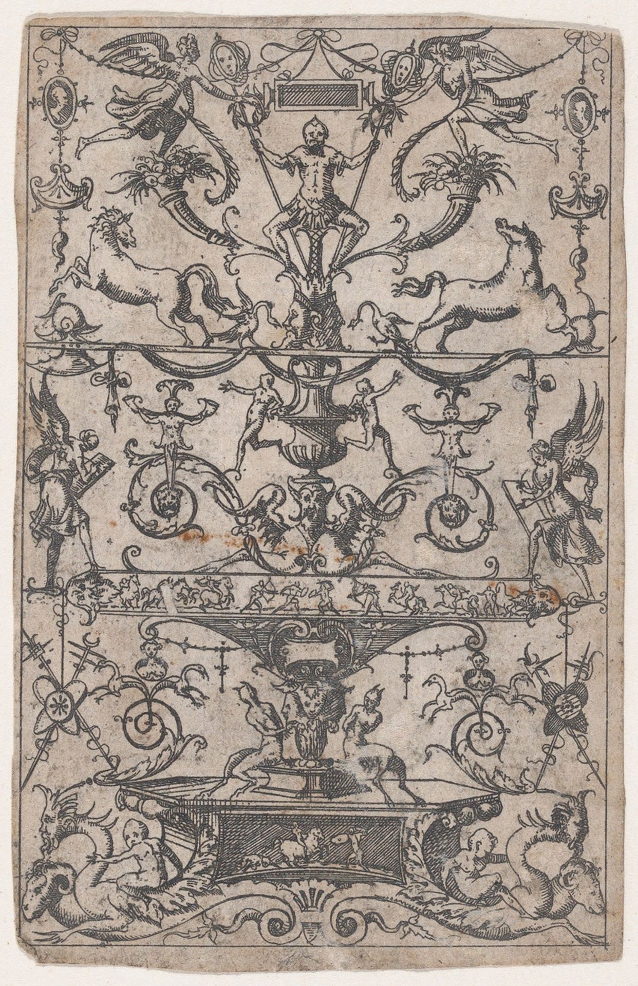 Panel of Grotesques by Jacques Androuet Du Cerceau