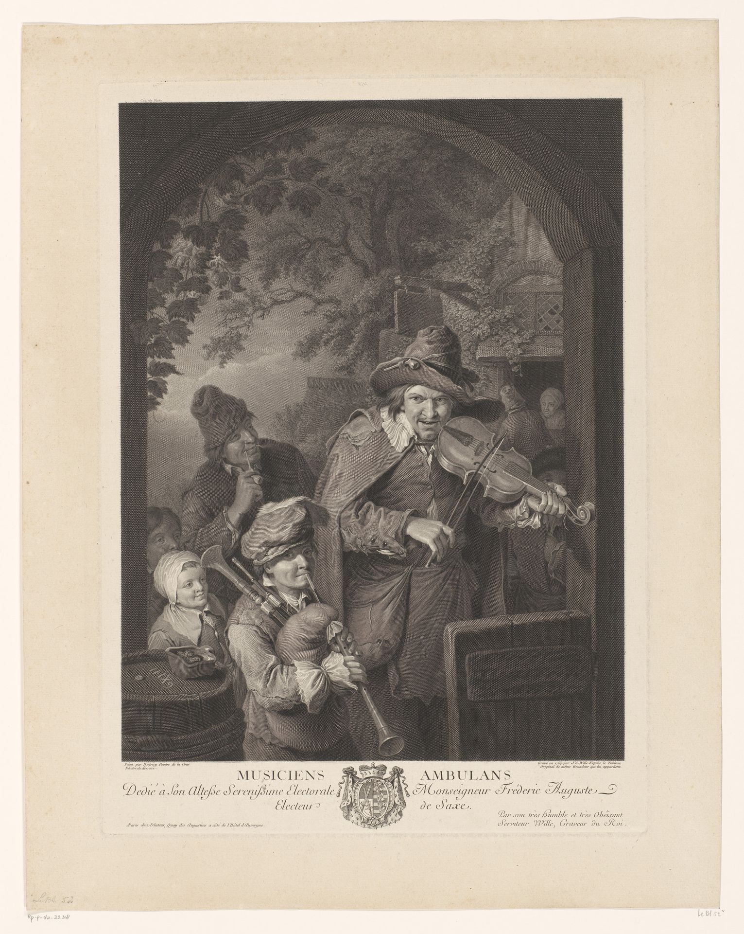 Straatmuzikanten by Johann Georg Wille