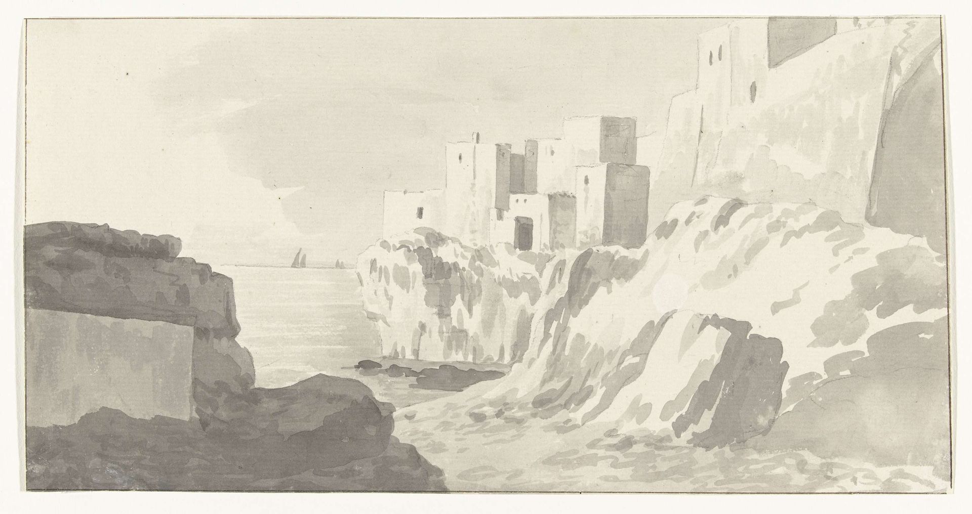 Gezicht op Polignano by Louis Ducros
