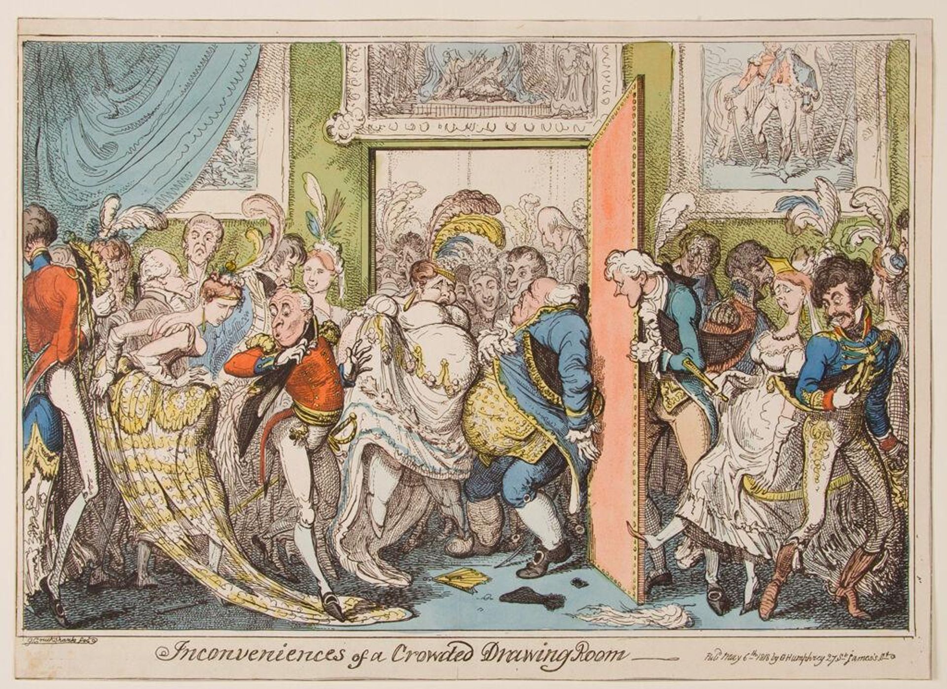 Inconvenience of a Crowded Drawing Room by George Cruikshank