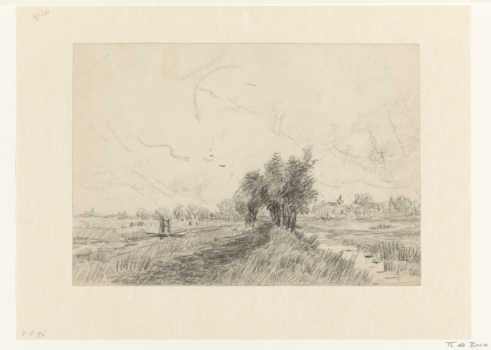 Het Schenkwegje bij Den Haag, te zien naar de stad by Théophile de Bock
