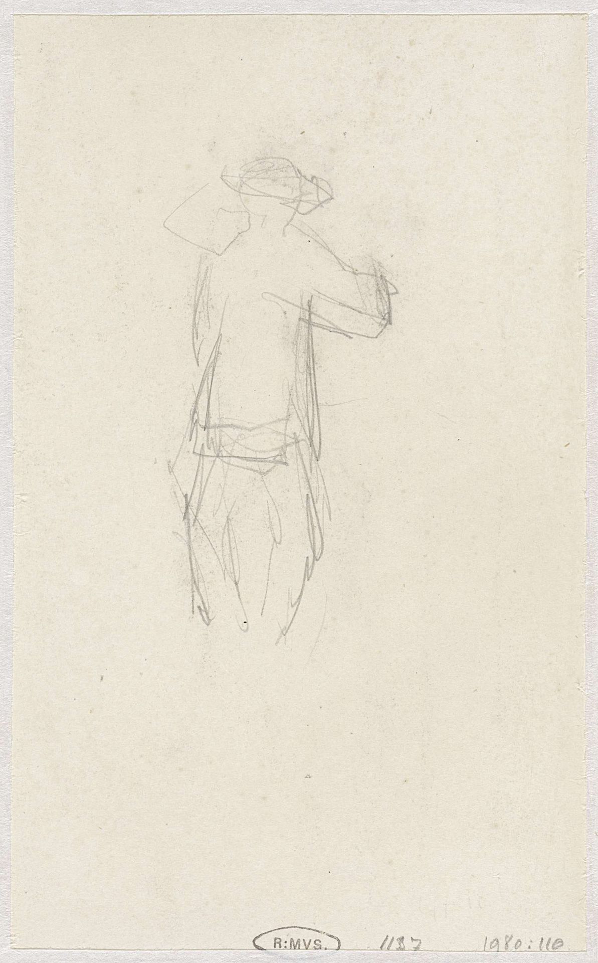 Schets van een staande figuur by Jozef Israëls
