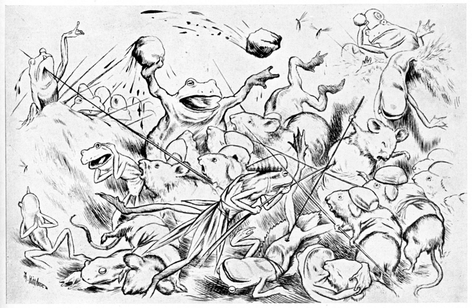 Krigen Mellom Froskene Og Musene 10 by Theodor Severin Kittelsen
