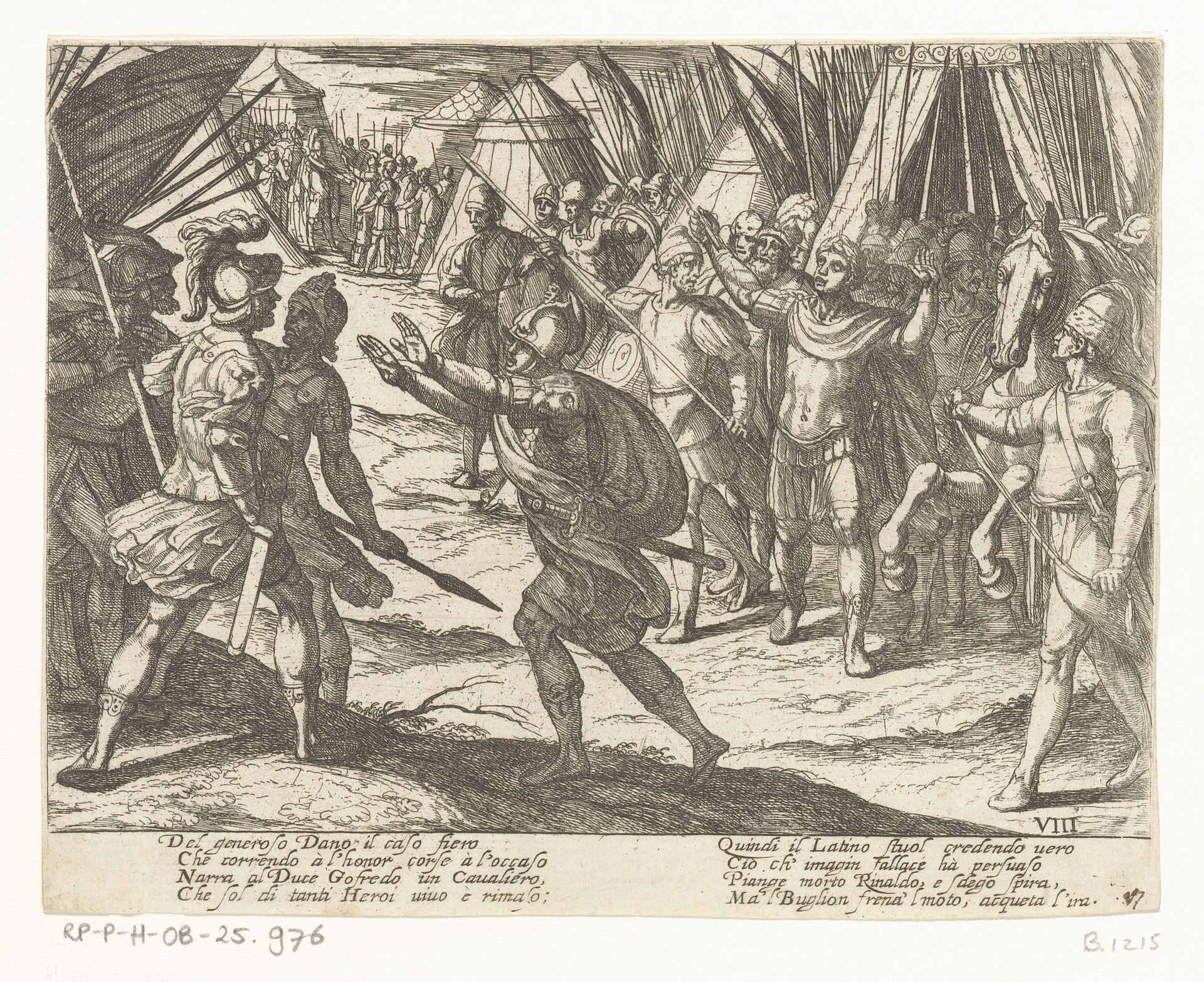 Illustratie bij Canto VIII van Tasso's 'Gerusalemme Liberata' by Antonio Tempesta