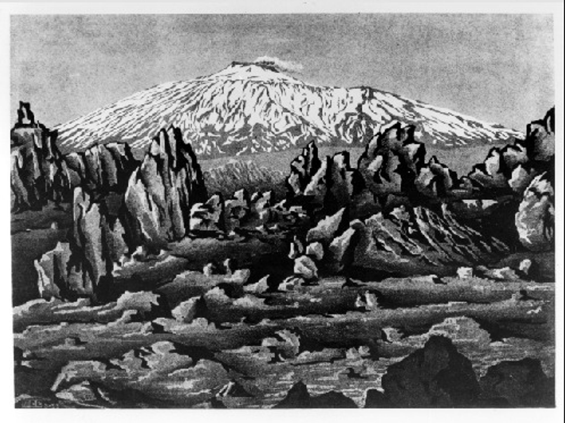 Old Lava From Mount Etna Near Bronte, Sicily by M.C. Escher