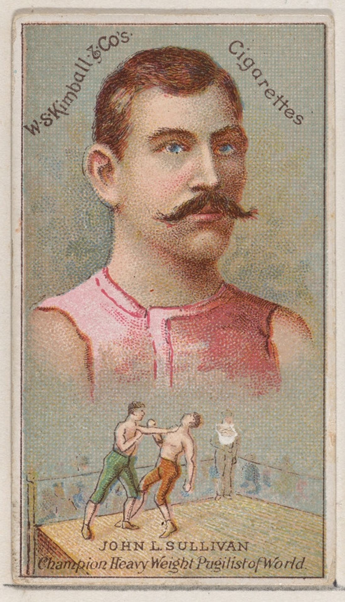 John L. Sullivan, Champion Heavy Weight Pugilist of the World, from the Champions of Games and Sports series (N184, Type 1) issued by W.S. Kimball & Co. by W.S. Kimball & Co.