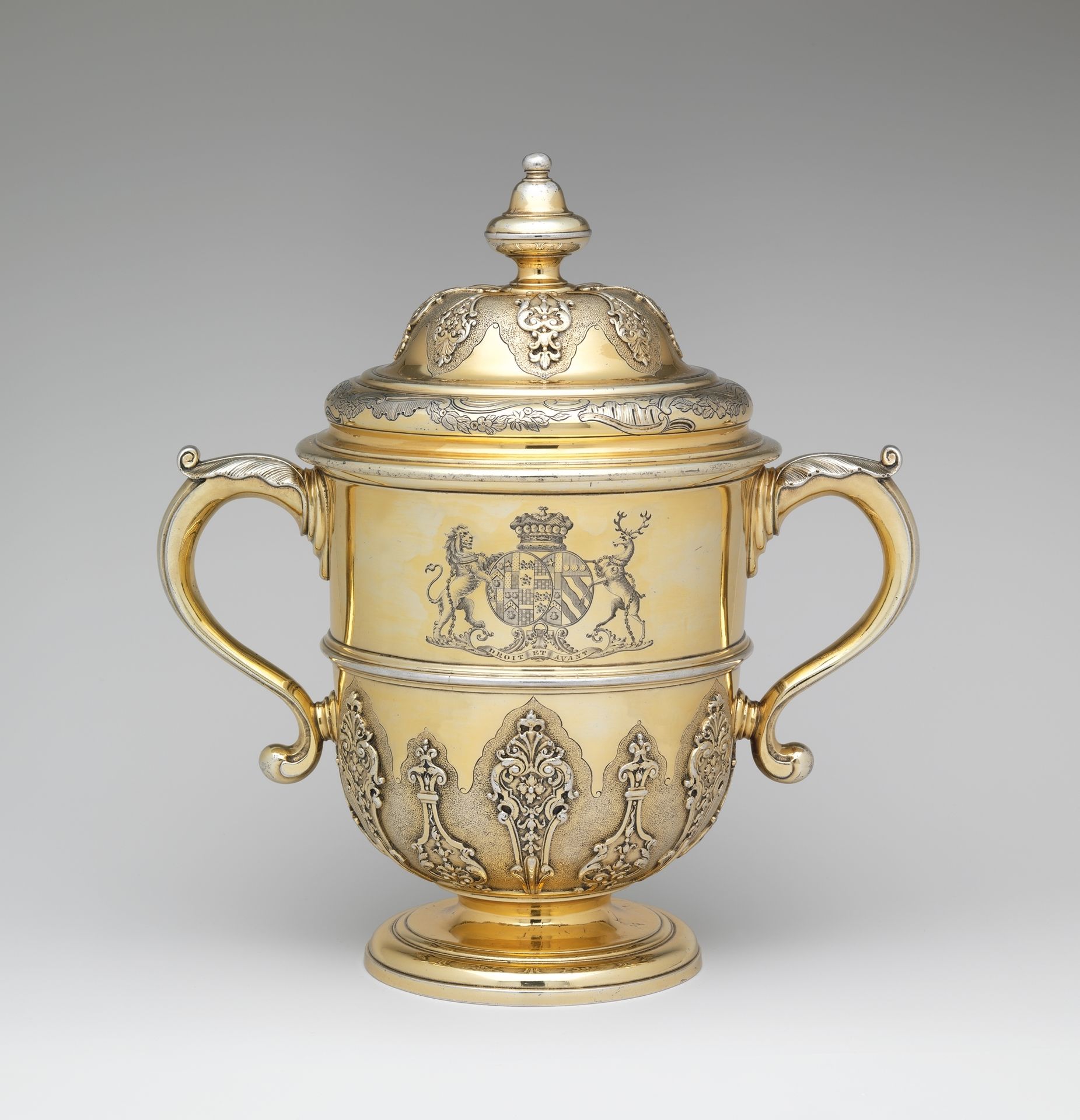 Two-handled cup with cover by Thomas Farren