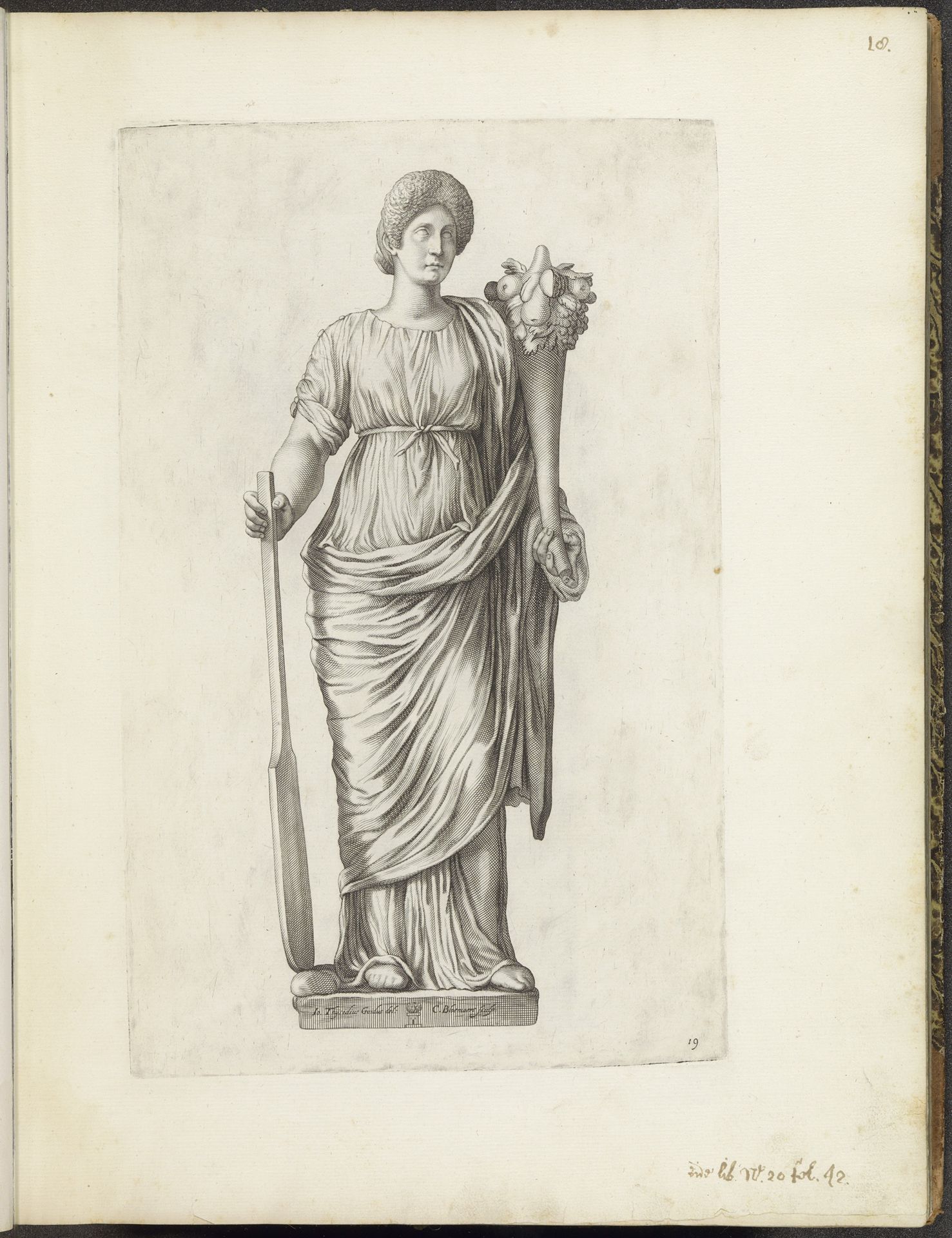 Standbeeld van godin met hoorn des overvloeds by Cornelis Bloemaert