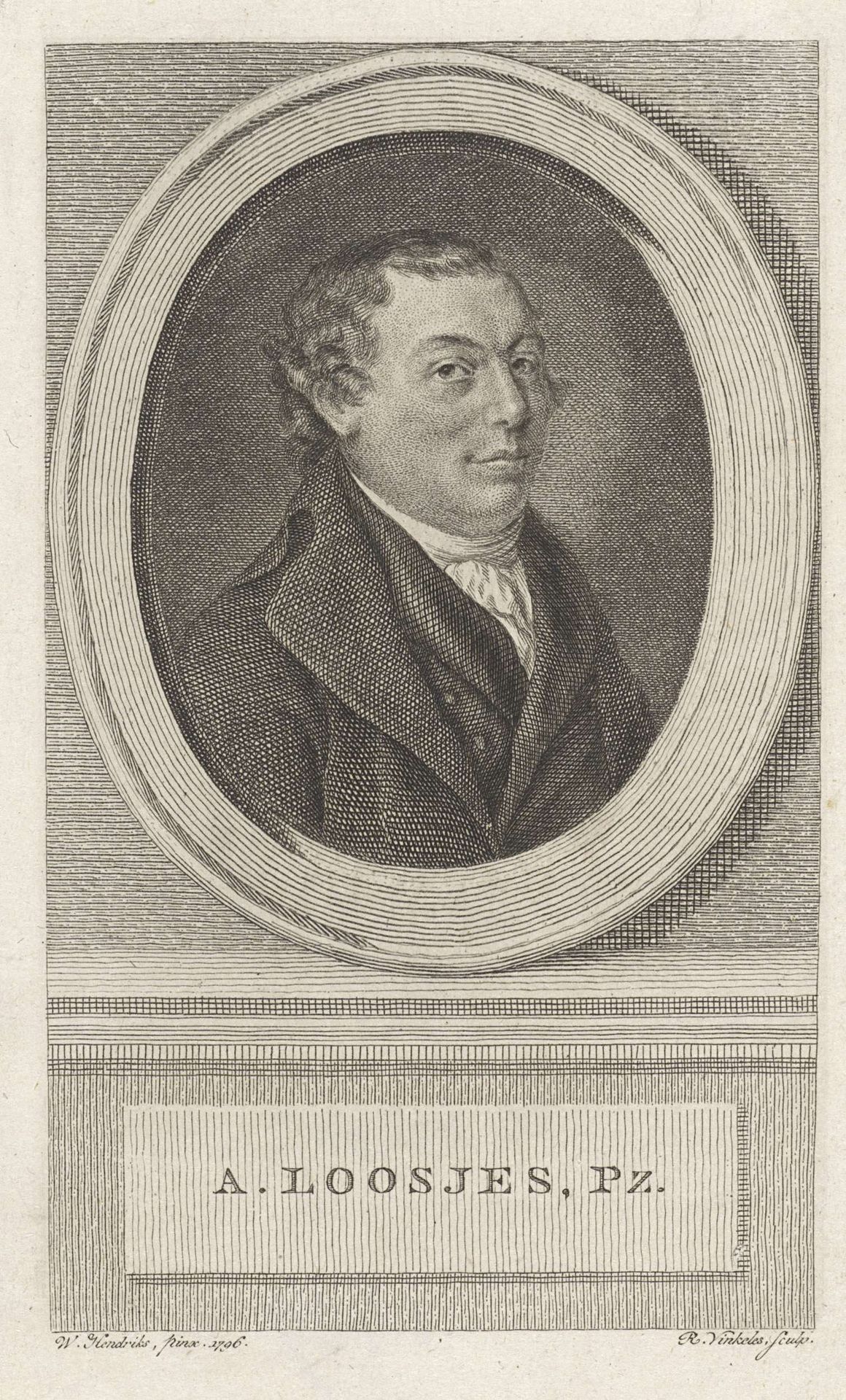 Portret van Adriaan Pietersz. Loosjes by Reinier Vinkeles