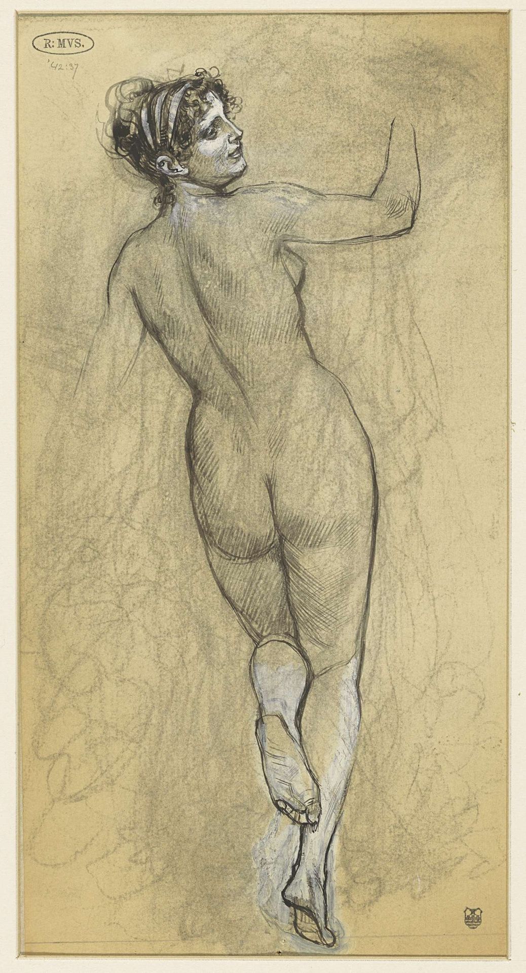 Staand vrouwelijk naakt, op de rug gezien by Georg Sturm