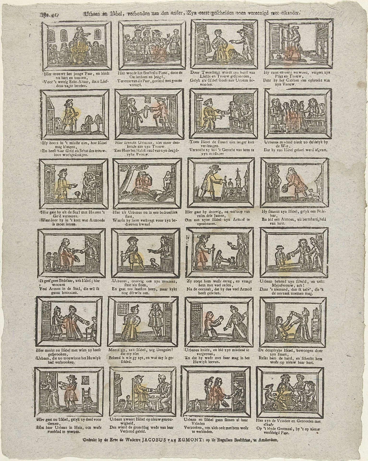 Urbaan en Isabel, verbonden aan den ander, Zyn eerst gescheiden toen vereenigd met elkander by Erven de Weduwe Jacobus van Egmont