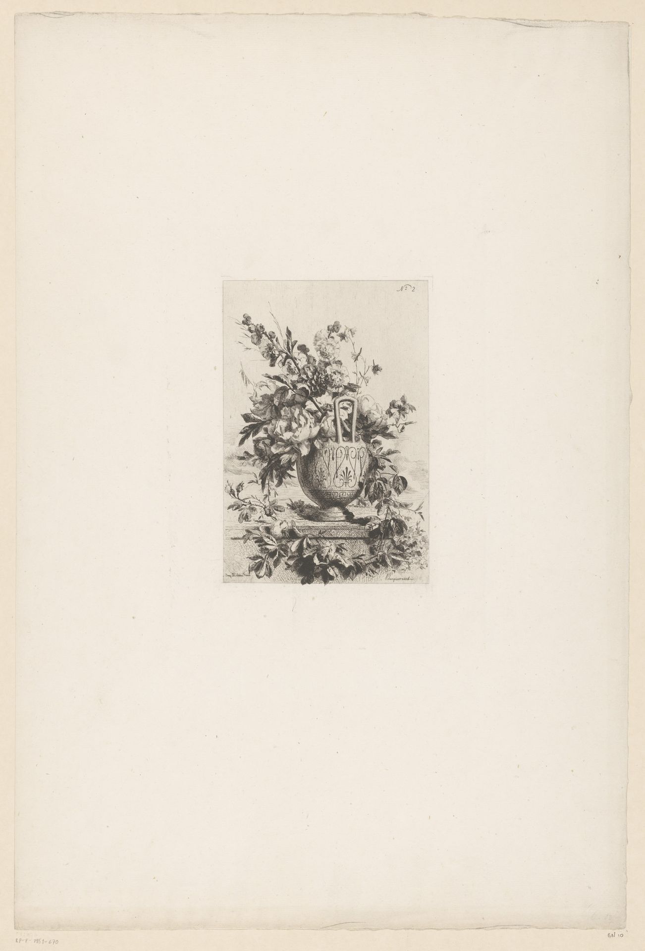 Tuinvaas met bloemen by Jules Ferdinand Jacquemart