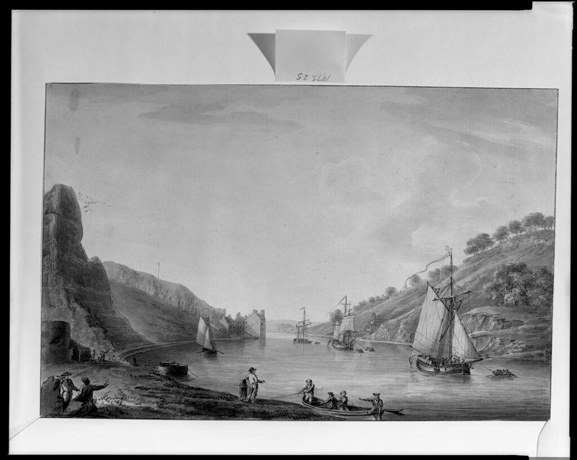 Shipping on a River with Landscape by Nicholas Pocock
