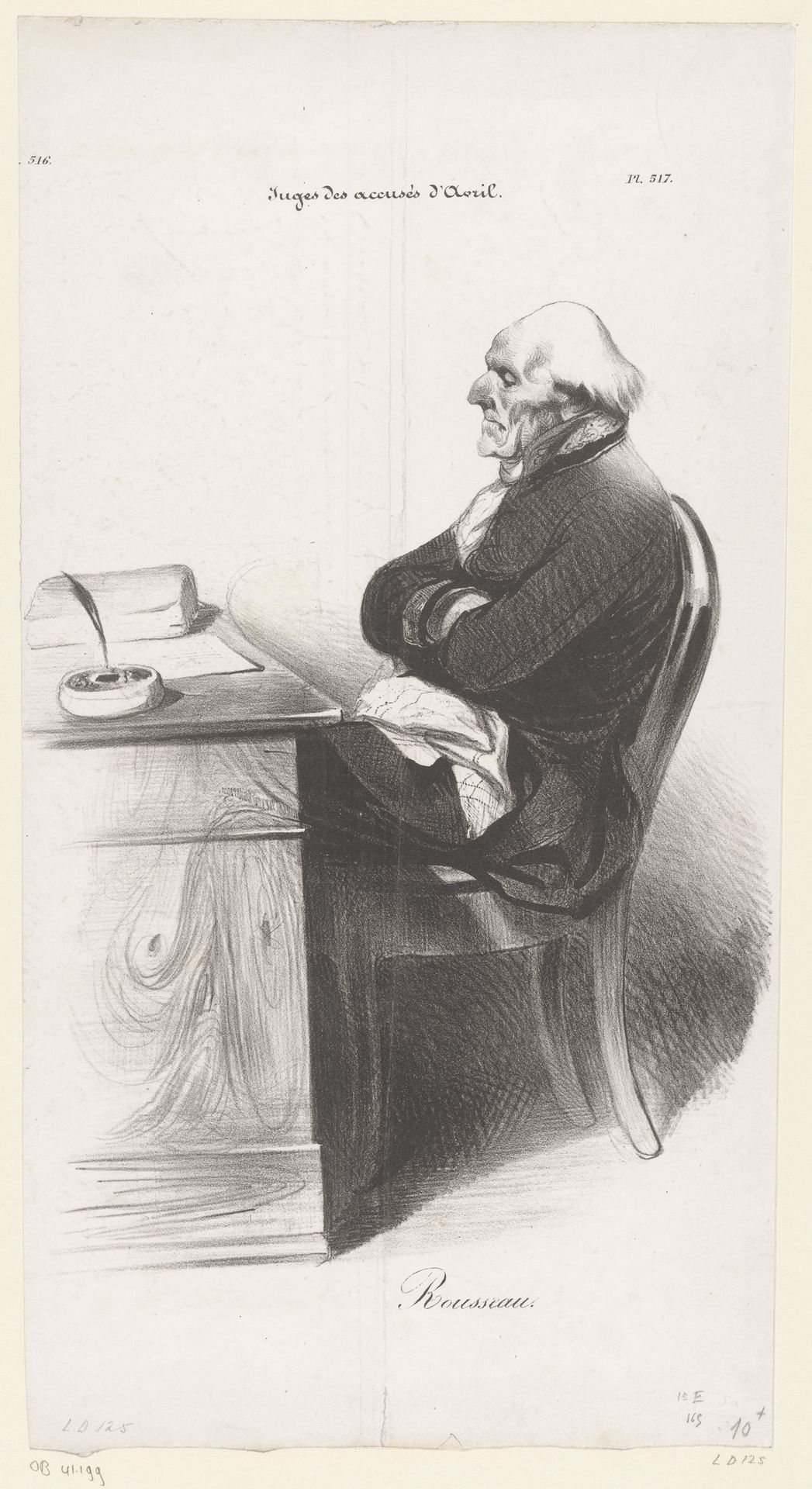 Karikatuur van Jean-Joseph Rousseau by Honoré Daumier