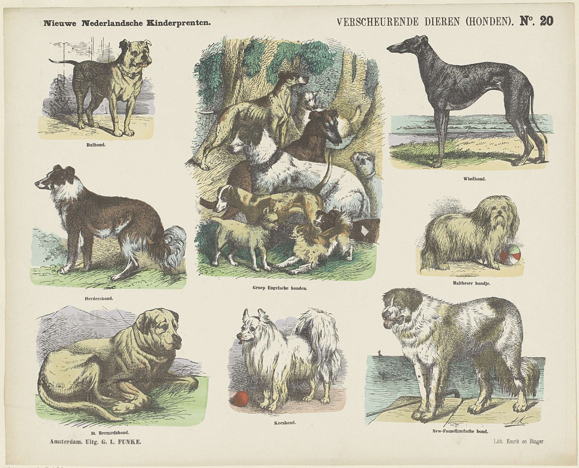 Verscheurende dieren (honden) by George Lodewijk Funke