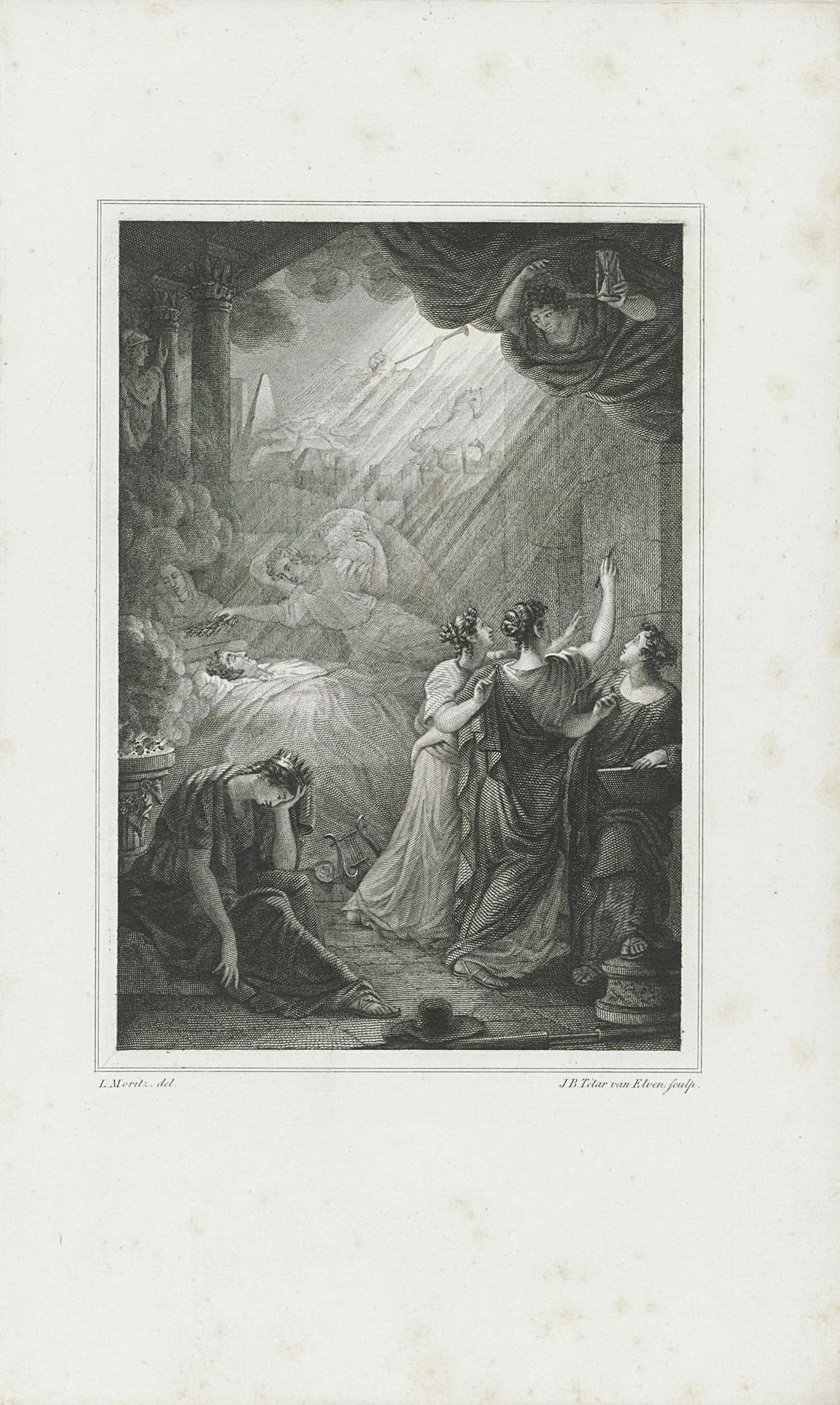 Allegorie op den dood van Bilderdijk, 1831 by Jan Baptist Tetar van Elven